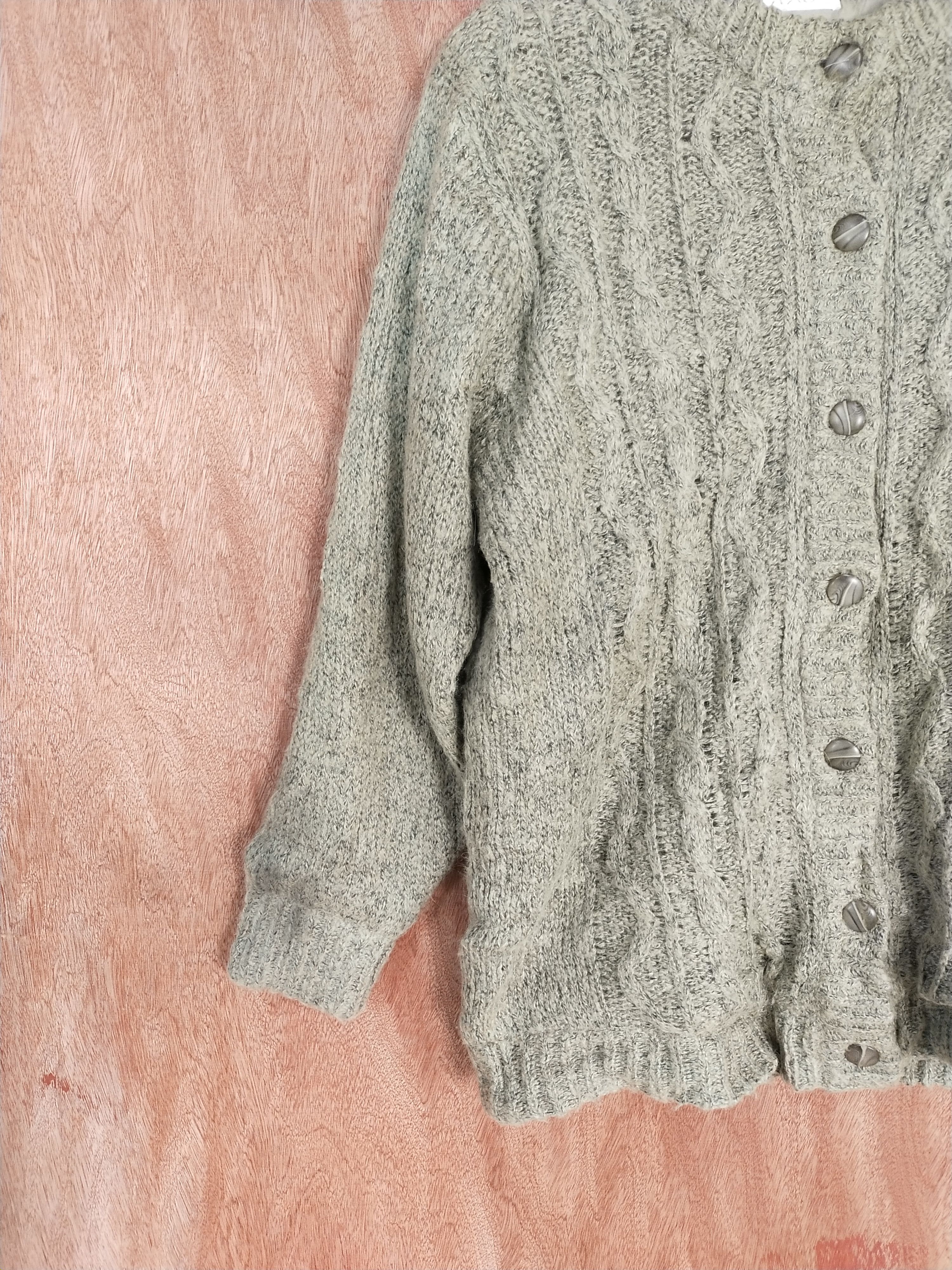 Aran Isles Knitwear × Japanese Brand Nao light brown knitwear japan cardigan #S172 Size US L / EU 52-54 / 3 - 4 Thumbnail
