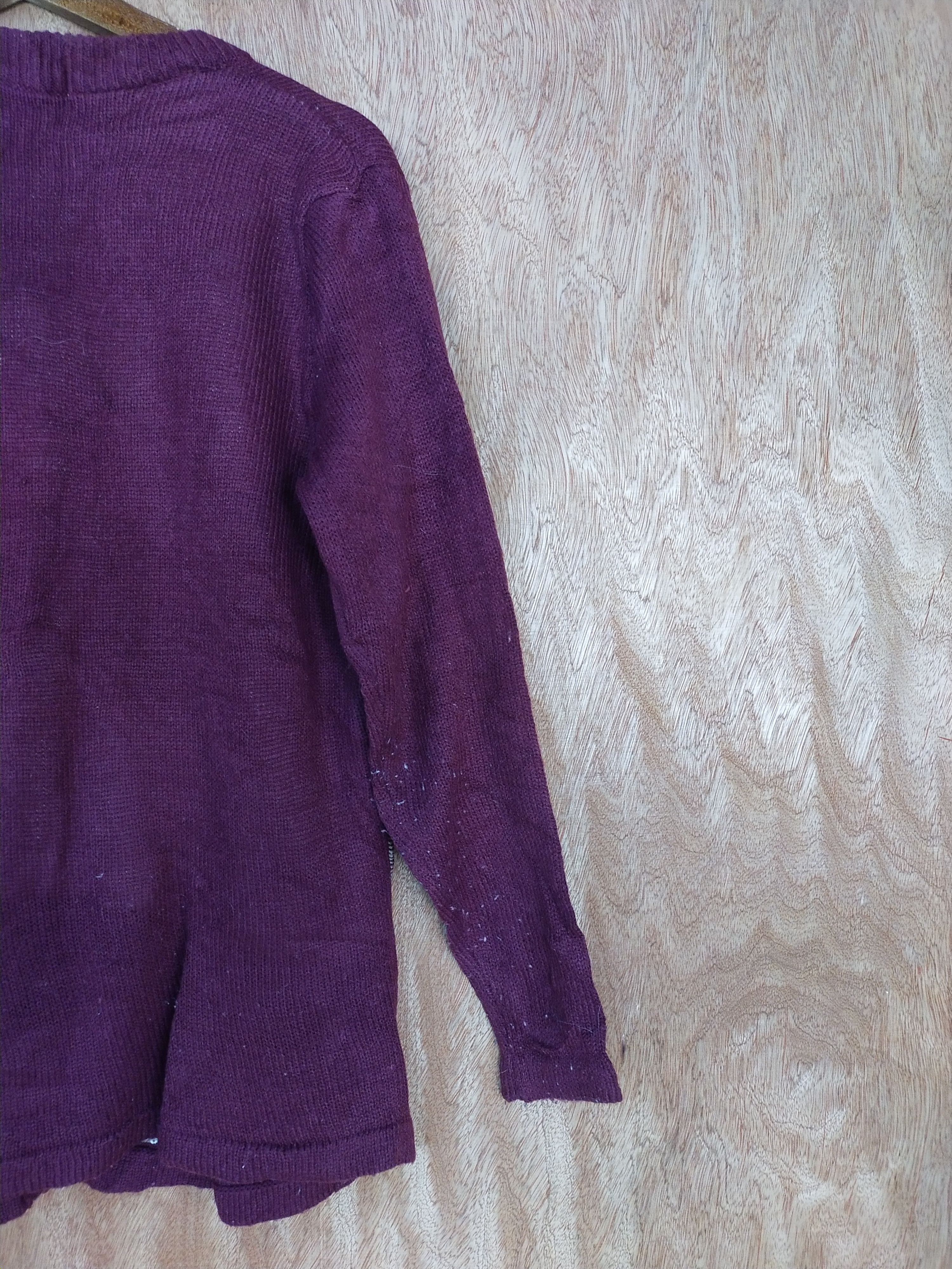 Homespun Knitwear × Japanese Brand Ven maroon knitwear art japan cardigan #S168 Size US M / EU 48-50 / 2 - 8 Thumbnail