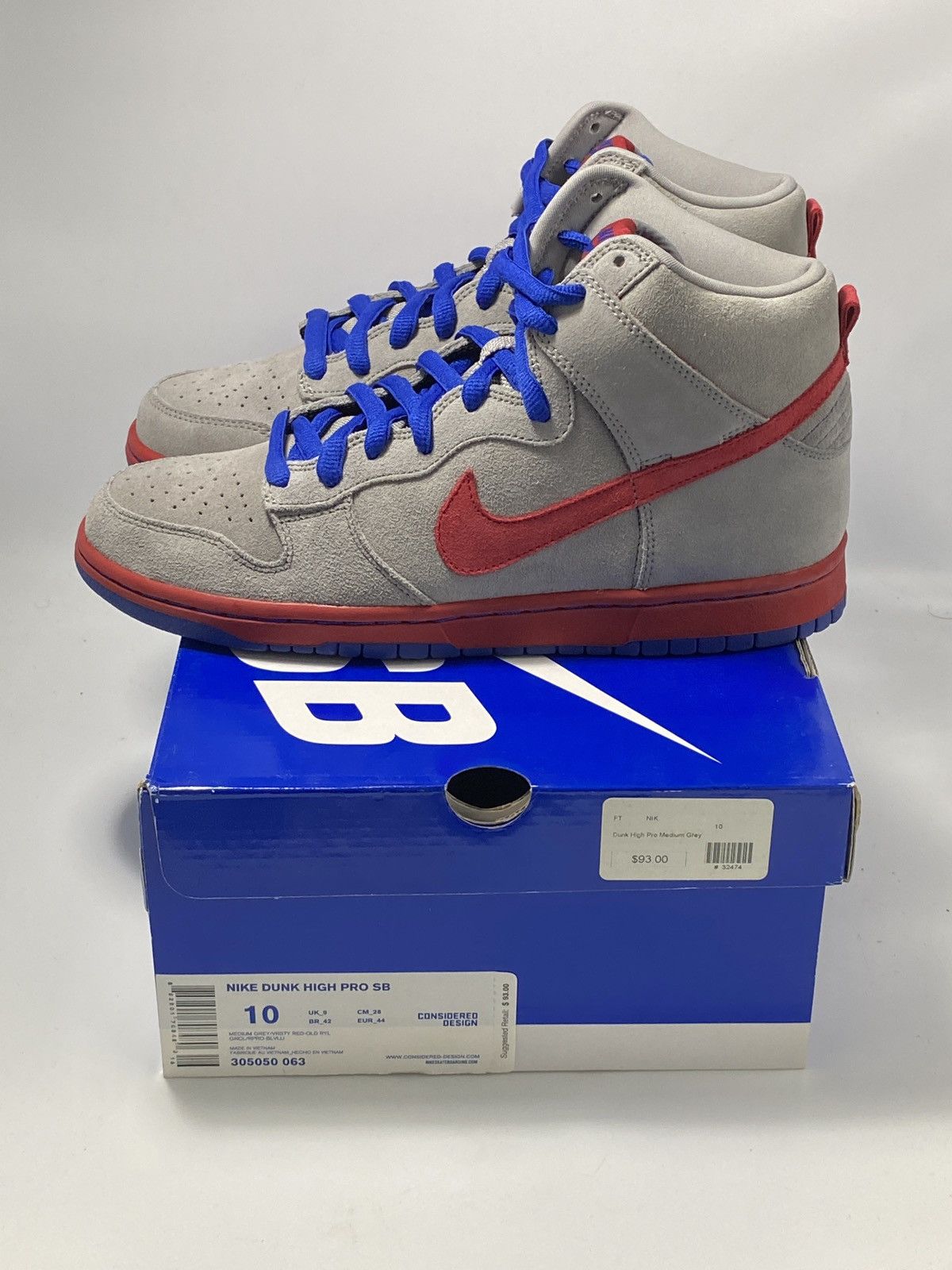 Nike Dunk High Pro Sb Medium Grey | Vrsty Red-Old Ryl | Grailed