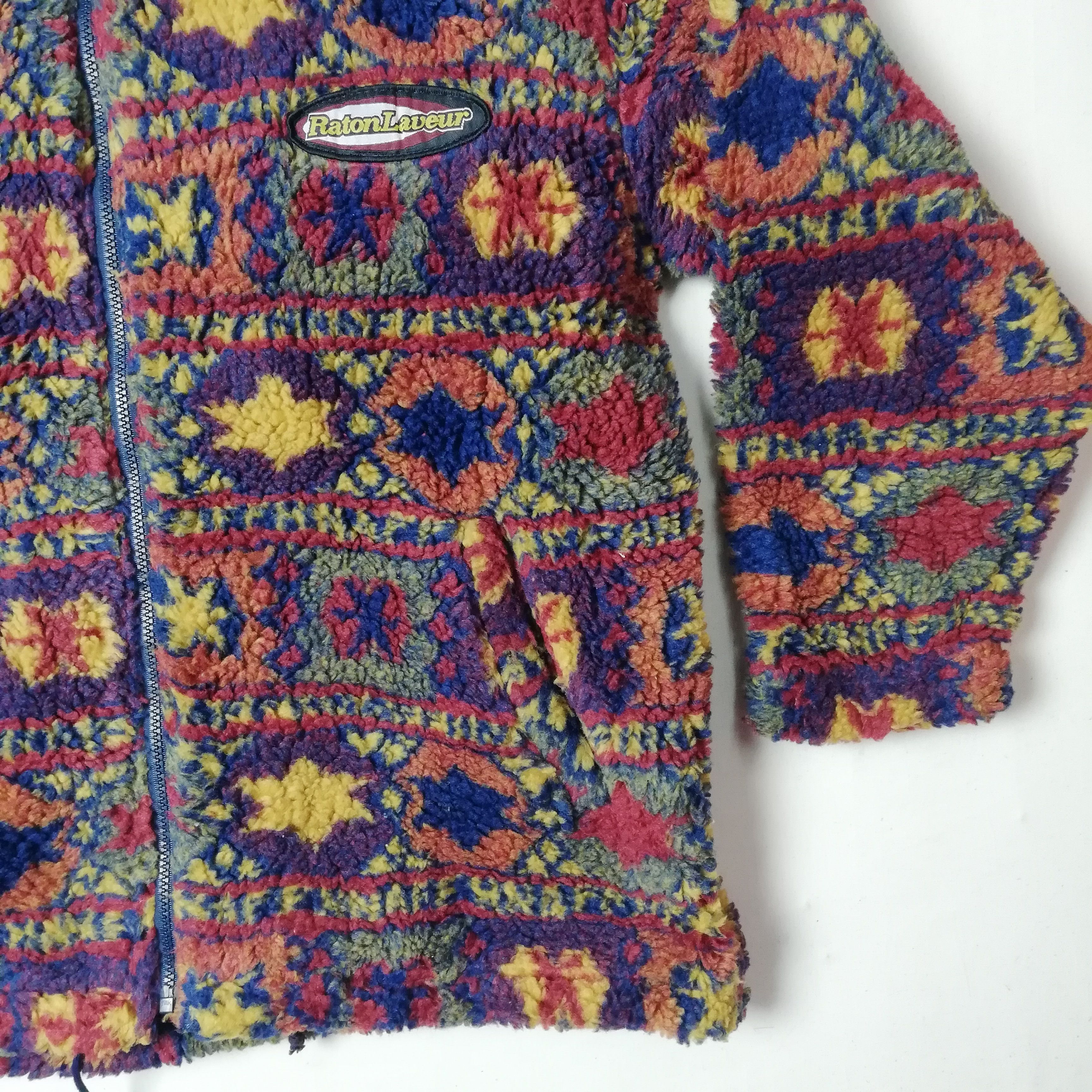 Japanese Brand Vintage Ratonlaveur Sherpa Fleece Art Zipper Jacket Size US XXL / EU 58 / 5 - 6 Thumbnail