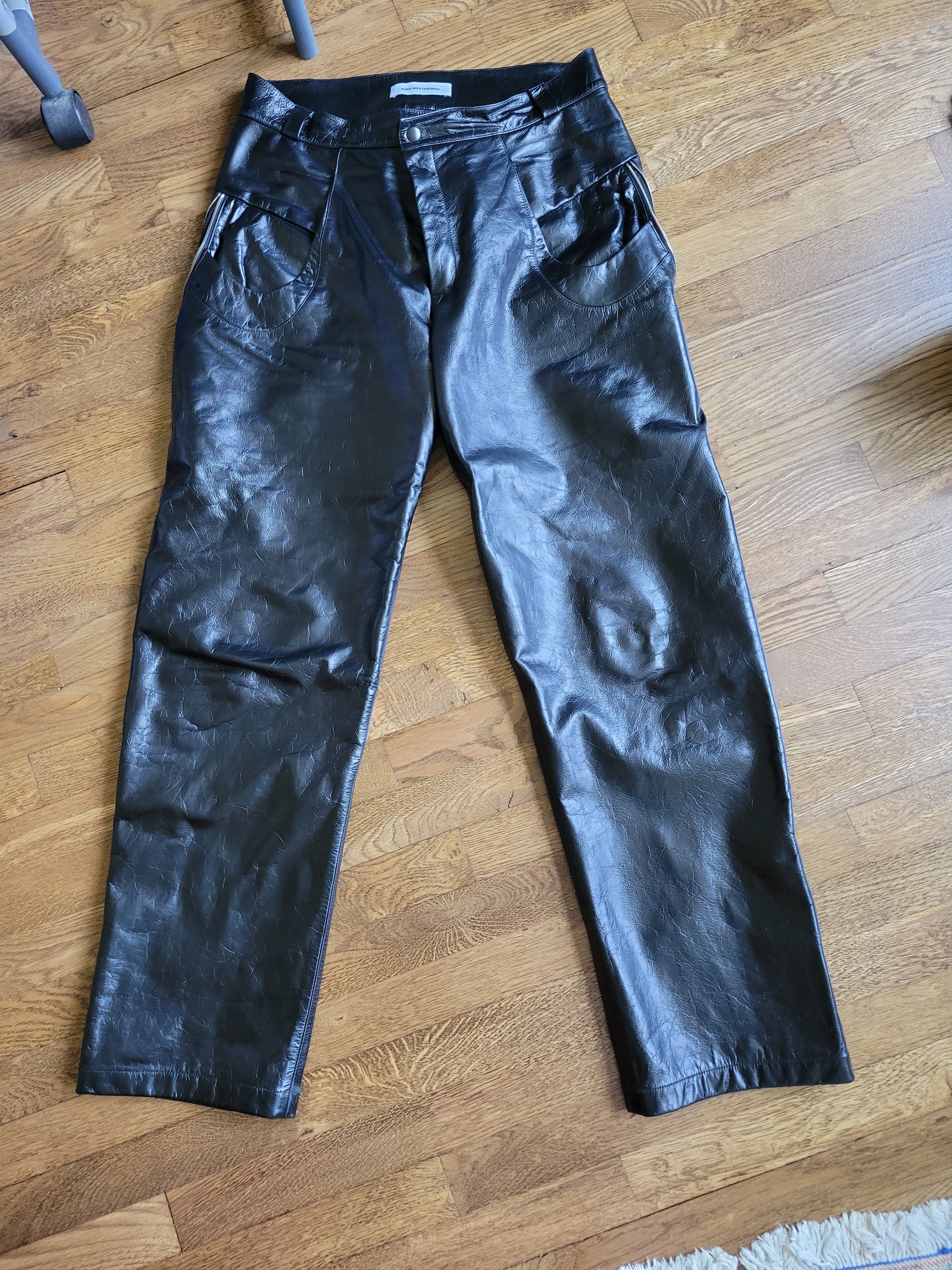 Kiko Kostadinov Kiko Kostadinov Black Leather Irene Trousers | Grailed