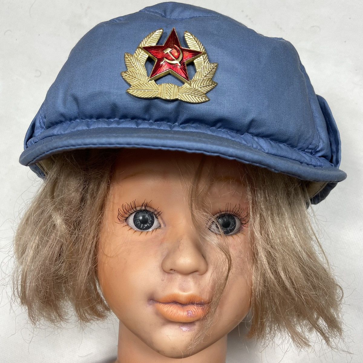 Vintage Gosha Rubchinskiy style - СССР 1970s - HAT WITH EAR FLAPS Size ONE SIZE - 2 Thumbnail
