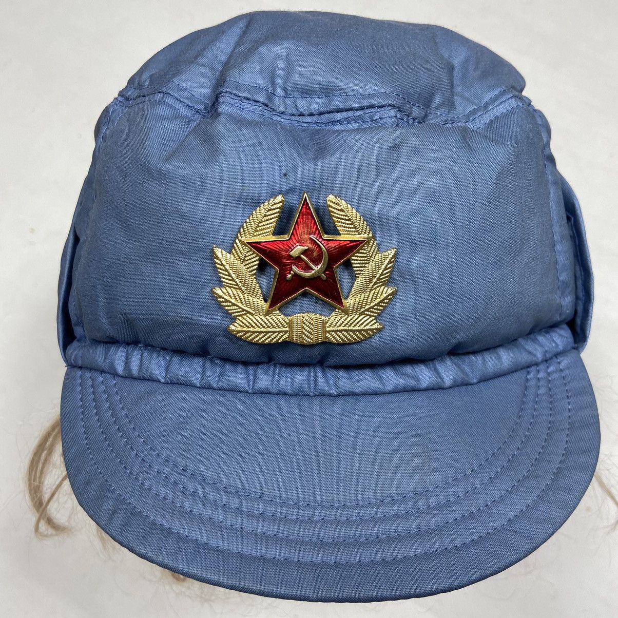 Vintage Gosha Rubchinskiy style - СССР 1970s - HAT WITH EAR FLAPS Size ONE SIZE - 5 Thumbnail