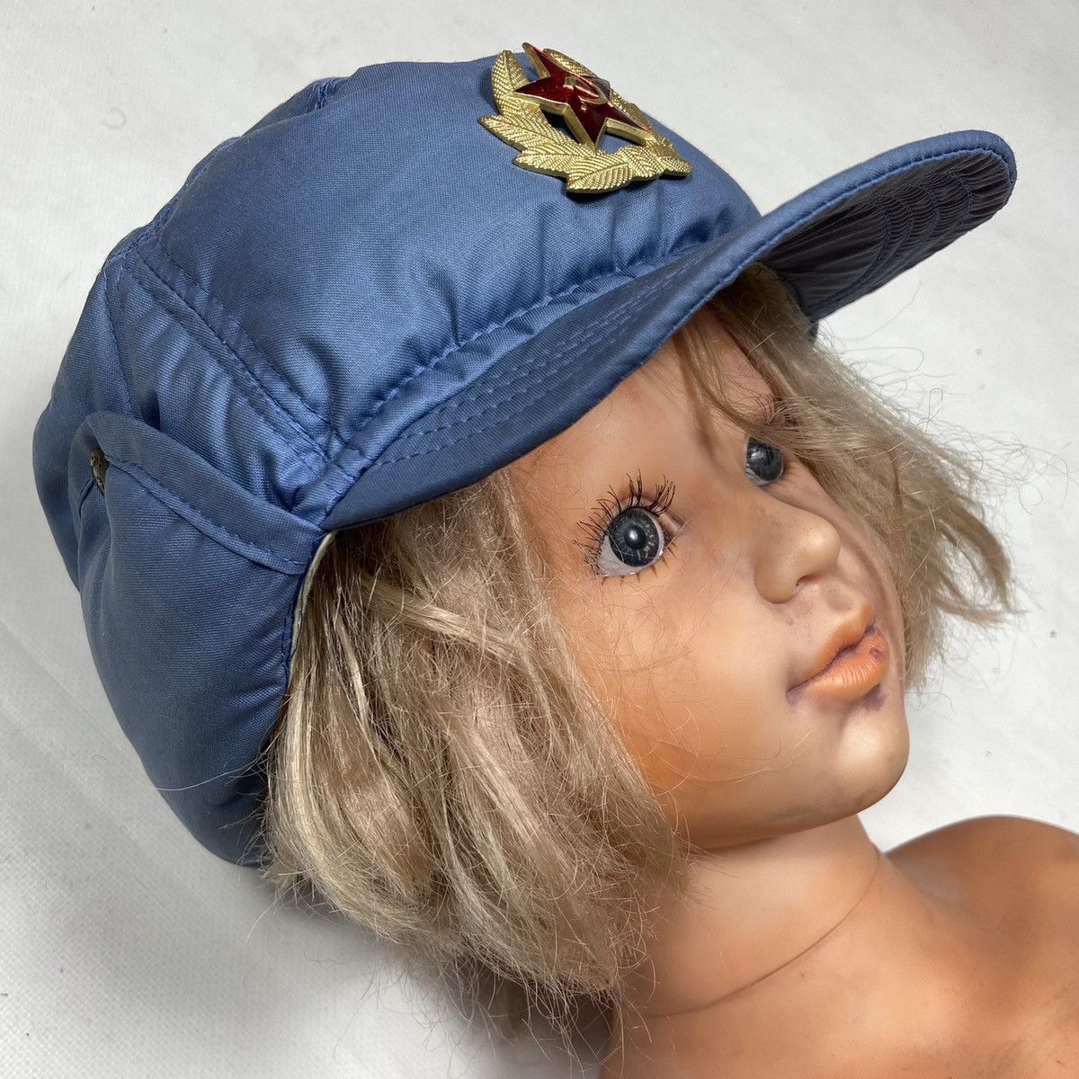 Vintage Gosha Rubchinskiy style - СССР 1970s - HAT WITH EAR FLAPS Size ONE SIZE - 3 Thumbnail