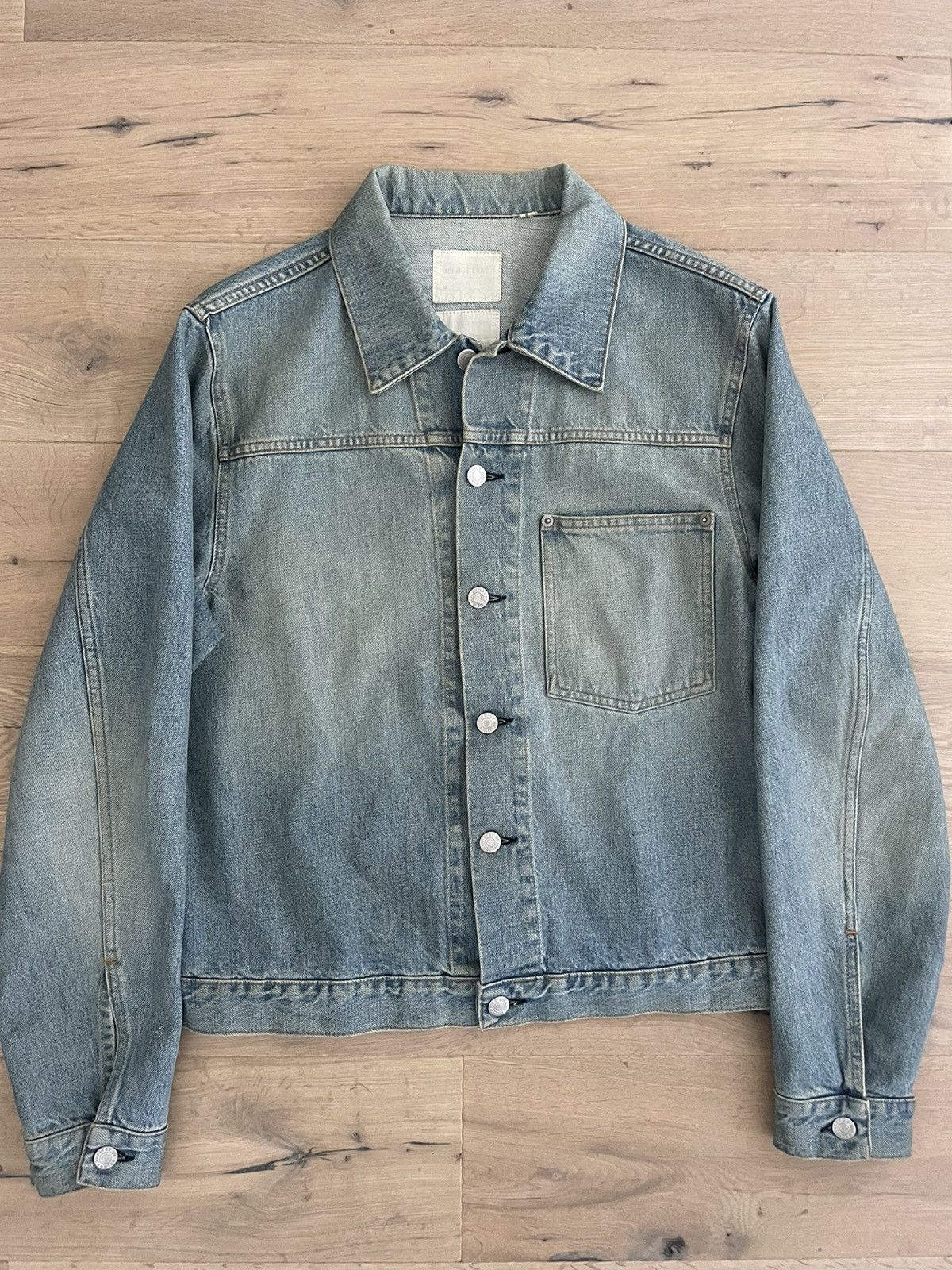 Pre-owned Helmut Lang Vintage Washed Blue One Pocket Denim Jacket