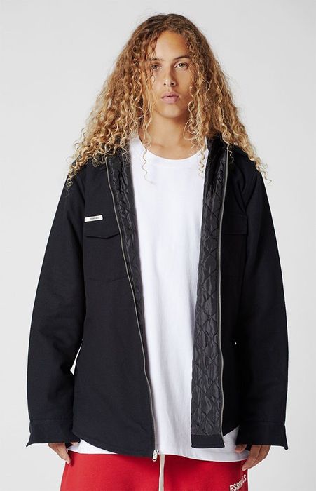 Pacsun FOG - Fear Of God Essentials Hooded Zip Shacket | Grailed