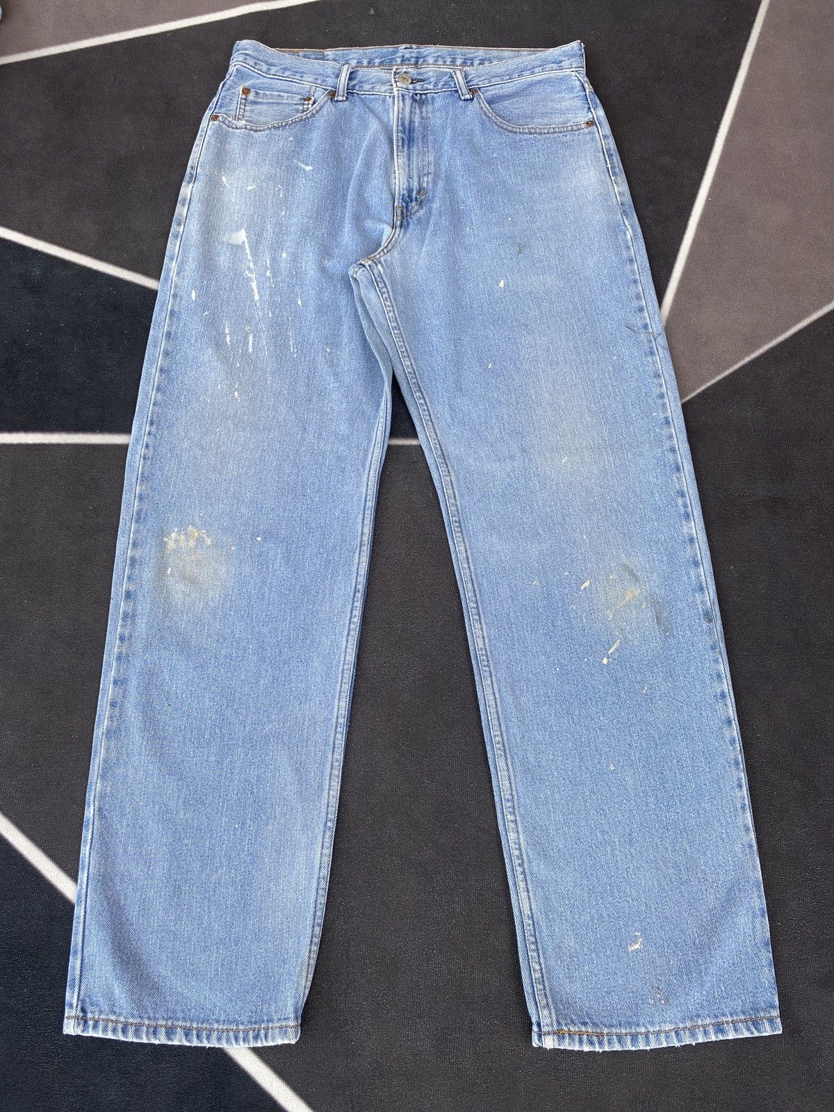 Levi's VINTAGE LEVIS 550 PAINTED BLUE JEANS-J460 Size US 35 - 2 Thumbnail
