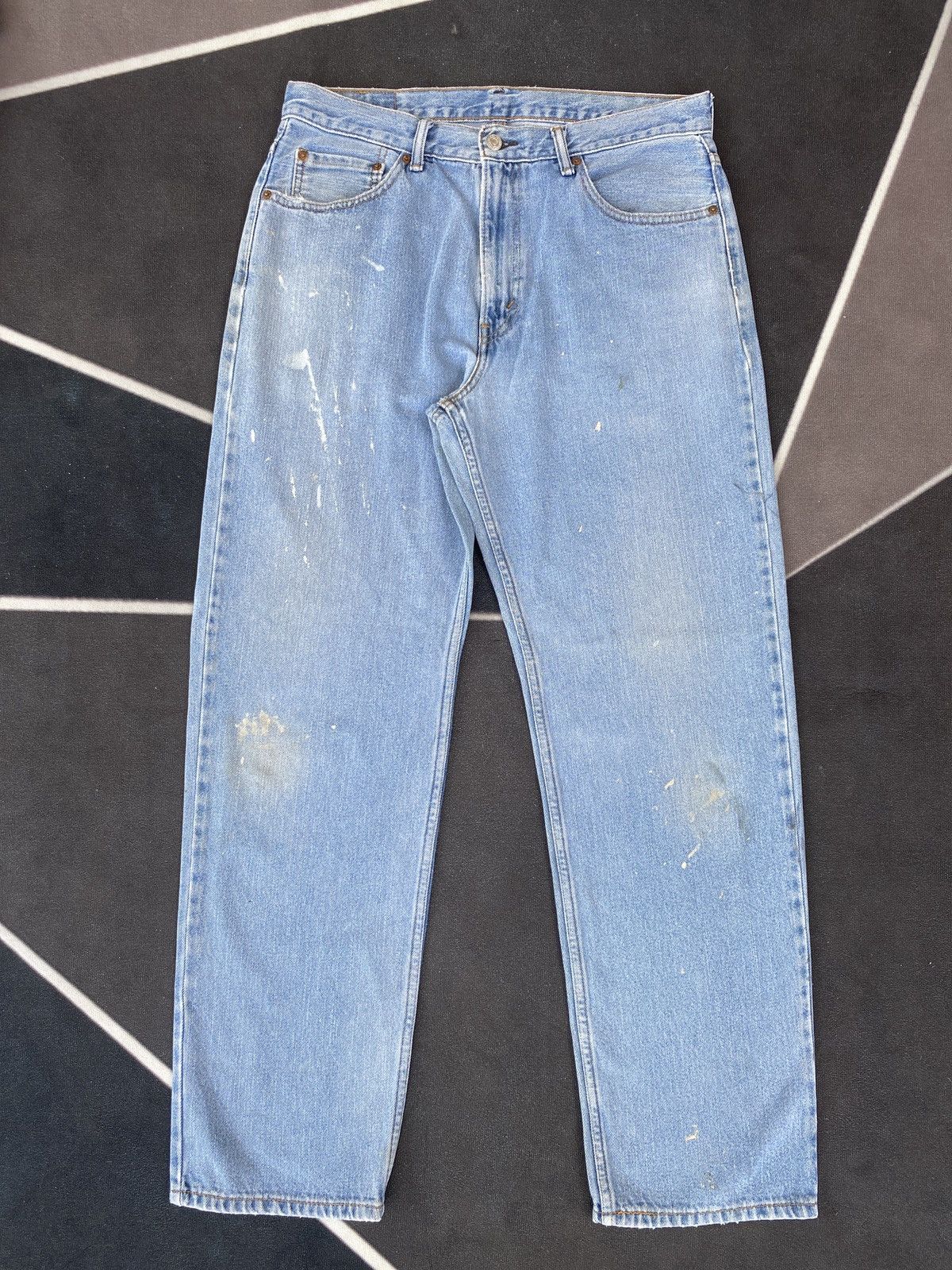 image of Vintage Levis 550 Painted Blue Jeans-J460, Men's (Size 35)