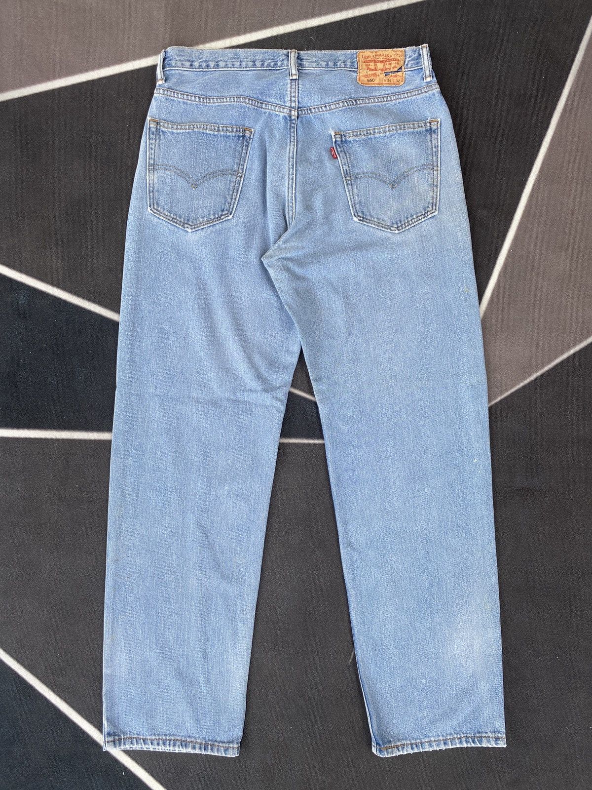 Levi's VINTAGE LEVIS 550 PAINTED BLUE JEANS-J460 Size US 35 - 3 Thumbnail