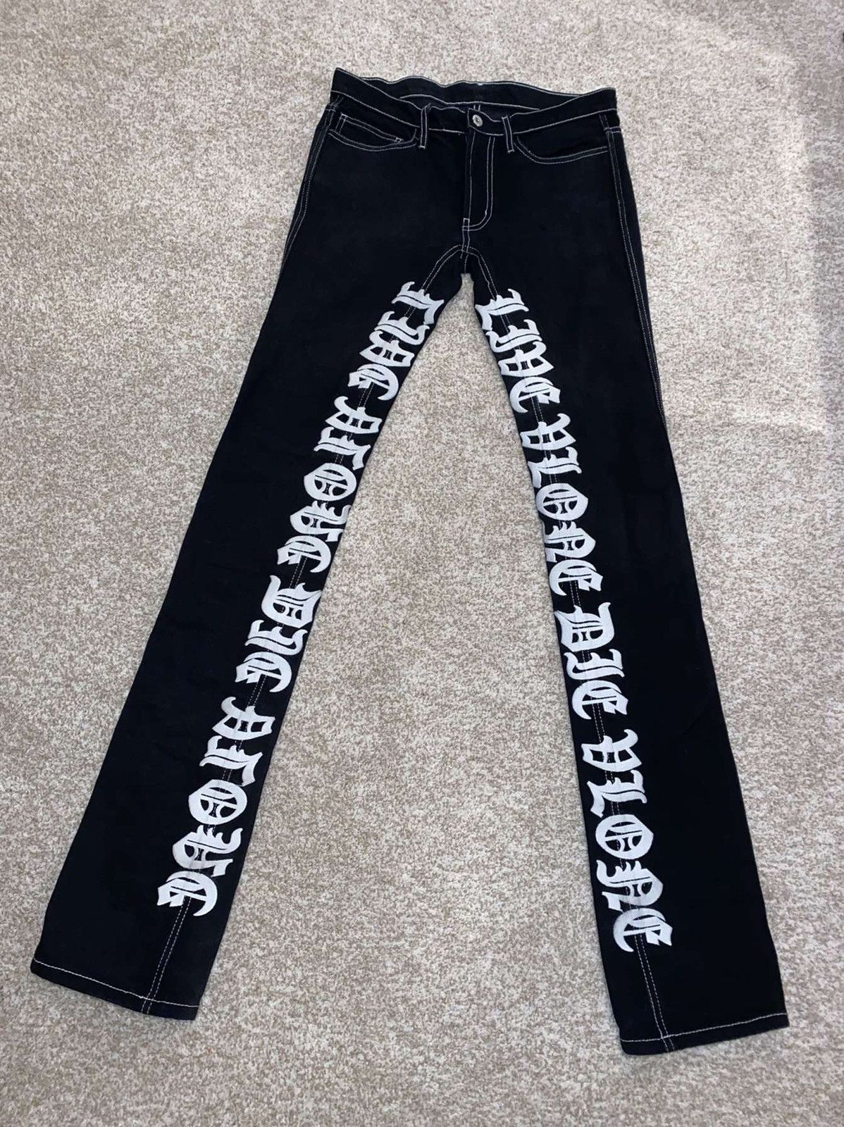 Vlone Black Vlone Old English Denim | Grailed