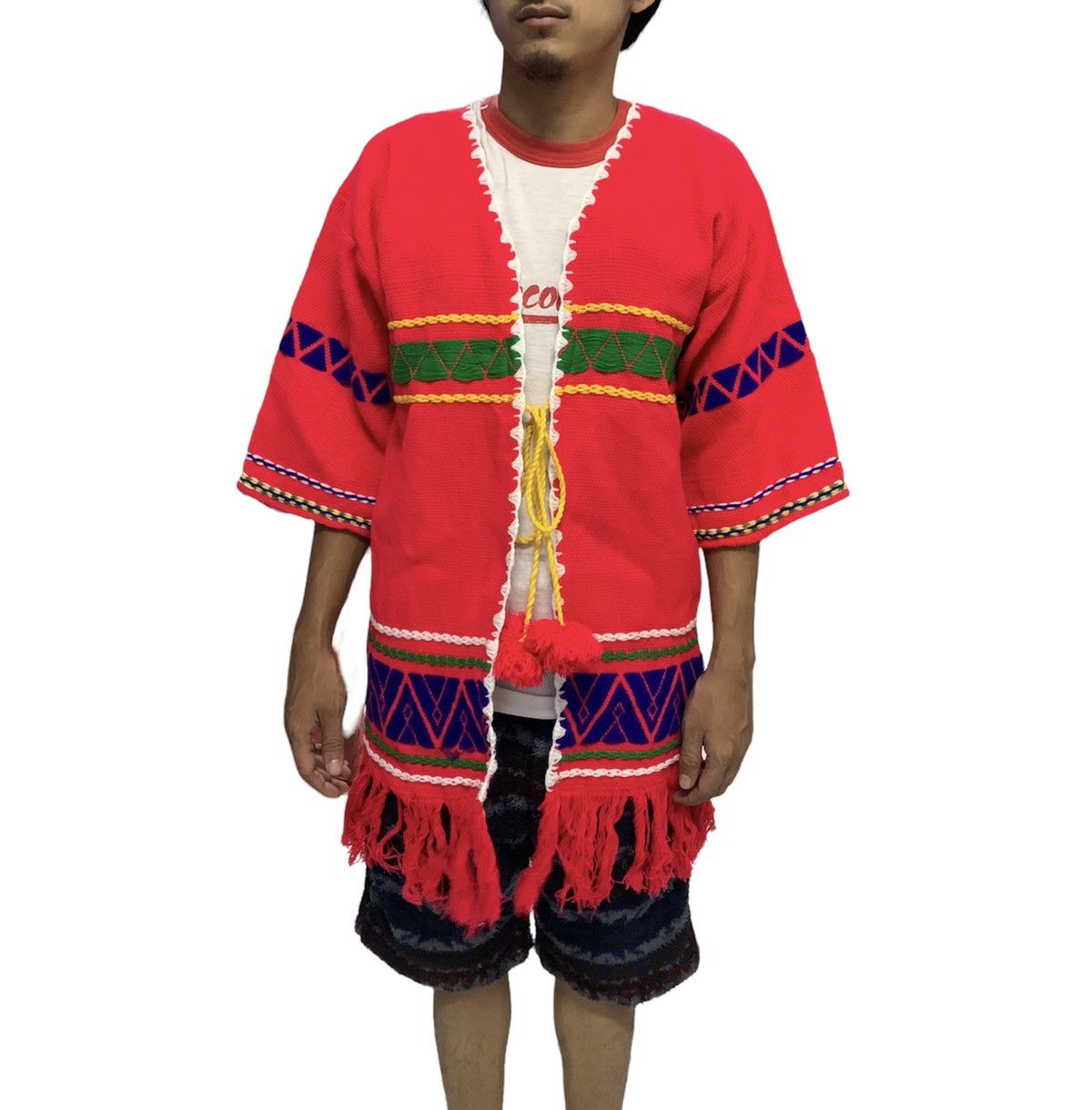 Aran Isles Knitwear × Handmade RARE 70s Handmade Art Navajo Native American Knit Cardigan Size US M / EU 48-50 / 2 - 2 Thumbnail