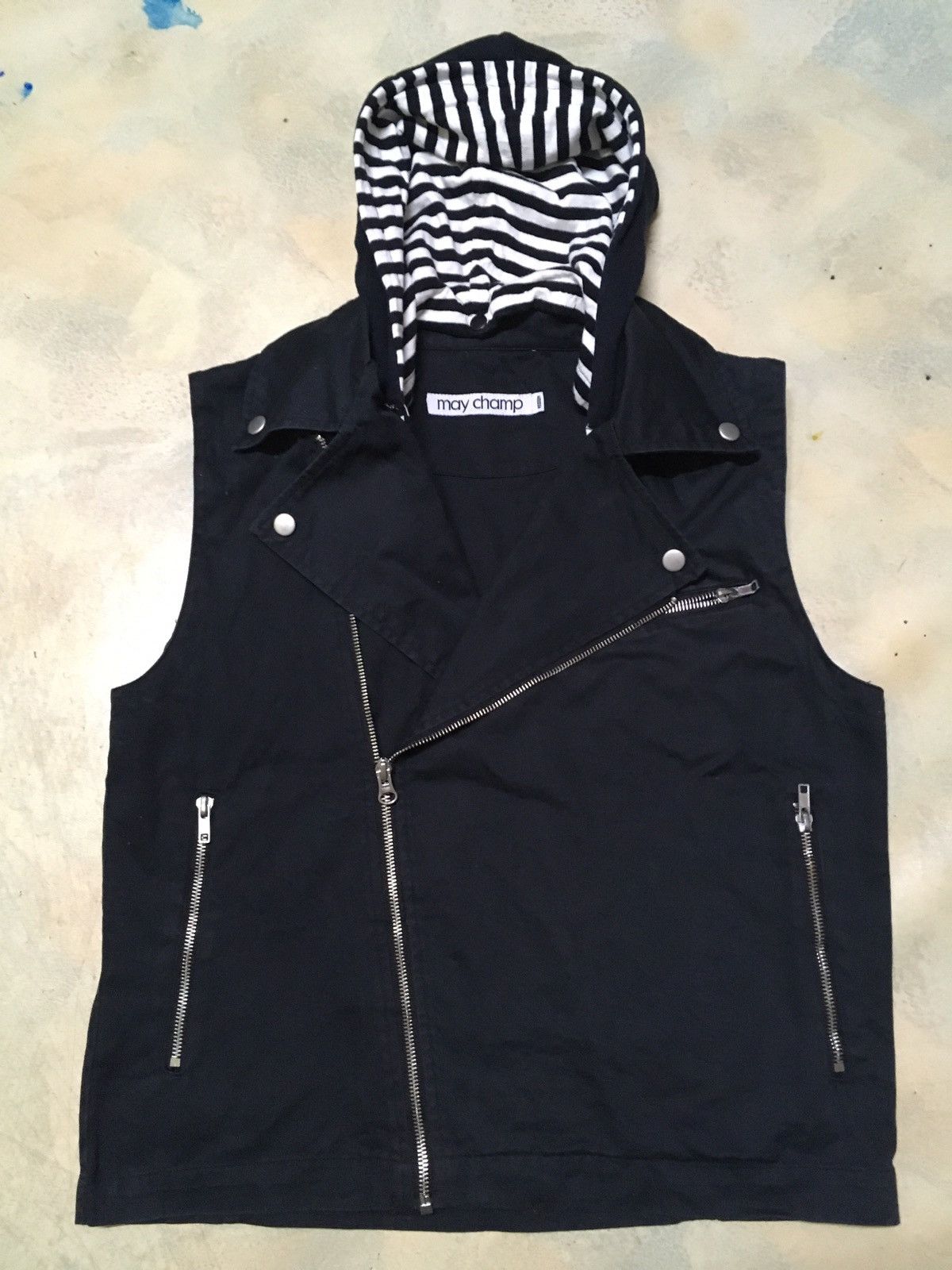 Japanese Brand May Champ Double Collar Hooded Vest Punk Style Size US M / EU 48-50 / 2 - 2 Thumbnail