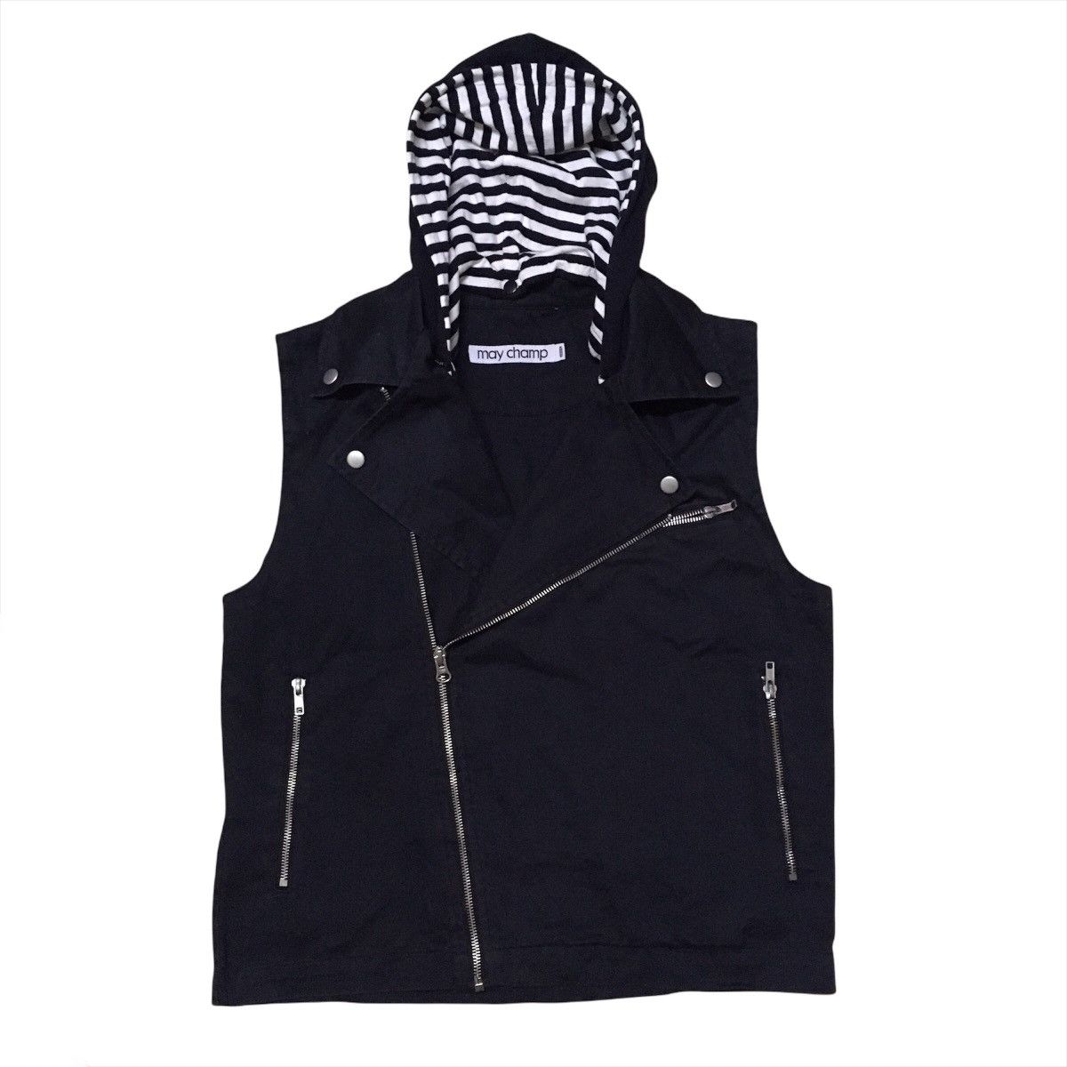 Japanese Brand May Champ Double Collar Hooded Vest Punk Style Size US M / EU 48-50 / 2 - 1 Thumbnail