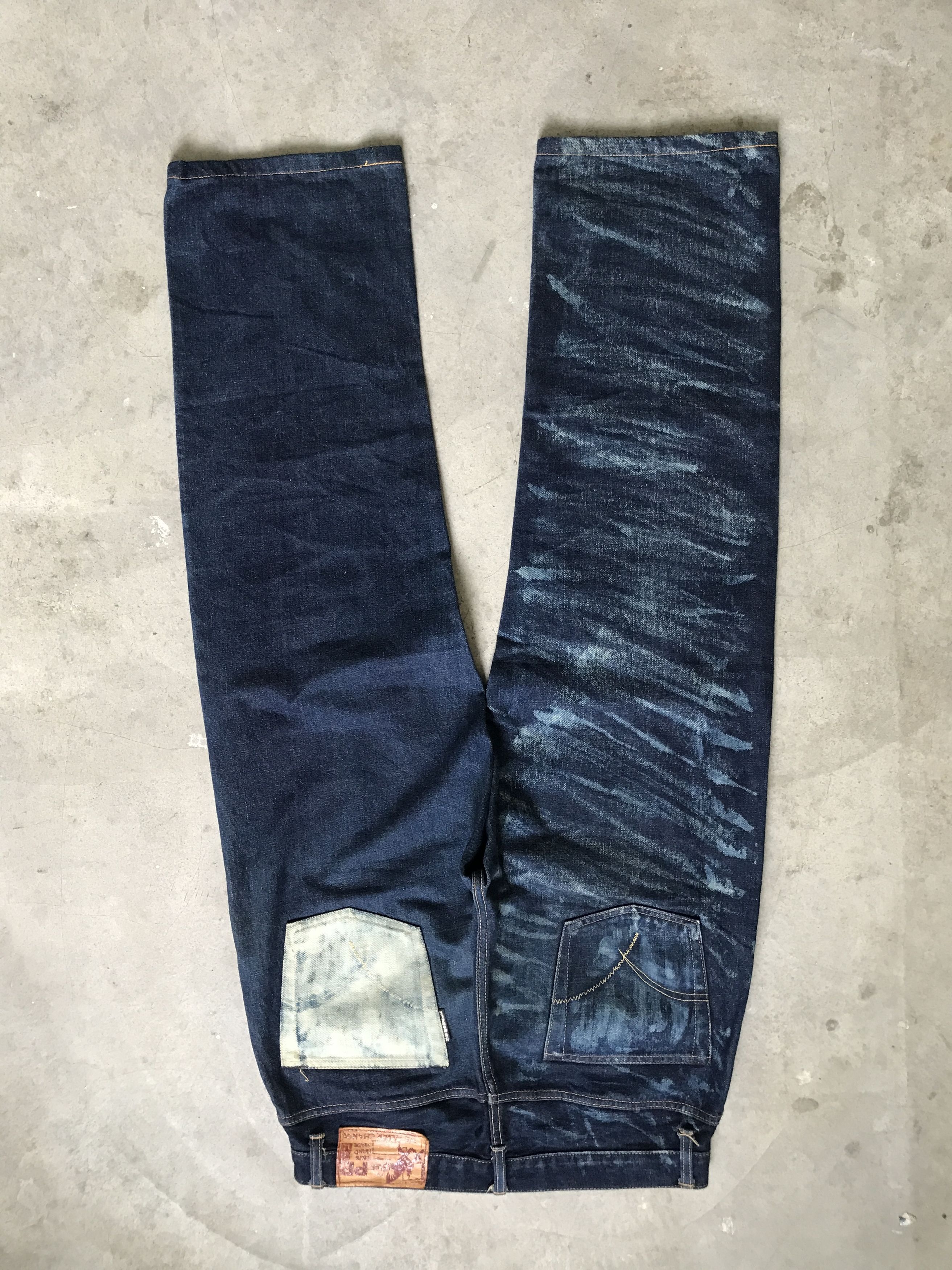 Blue Blue Japan × HOLLYWOOD RANCH MARKET × Okura D79 HRMARKET Split Fades Slevedge Jeans Size US 33 - 9 Thumbnail