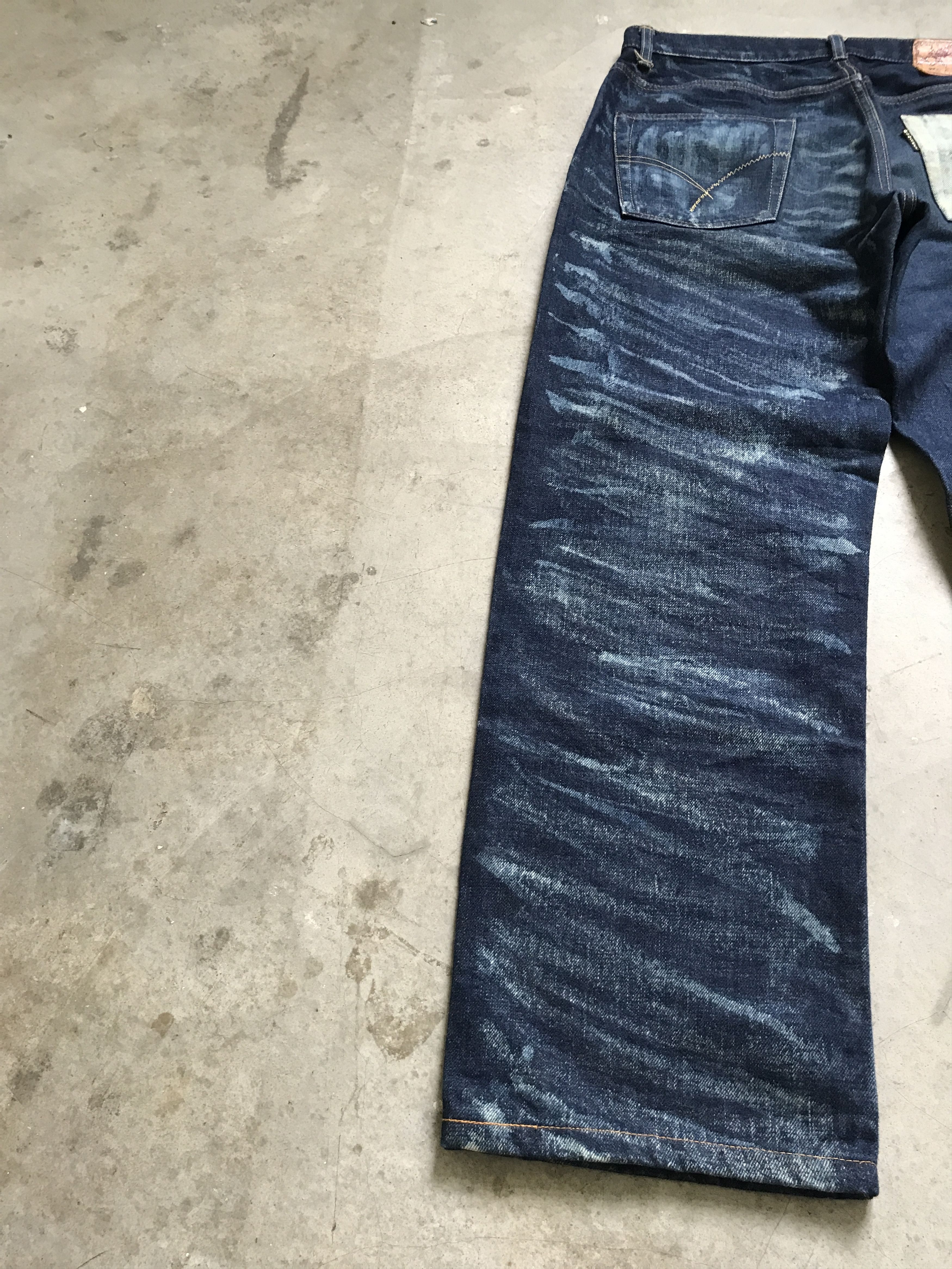 Blue Blue Japan × HOLLYWOOD RANCH MARKET × Okura D79 HRMARKET Split Fades Slevedge Jeans Size US 33 - 13 Thumbnail