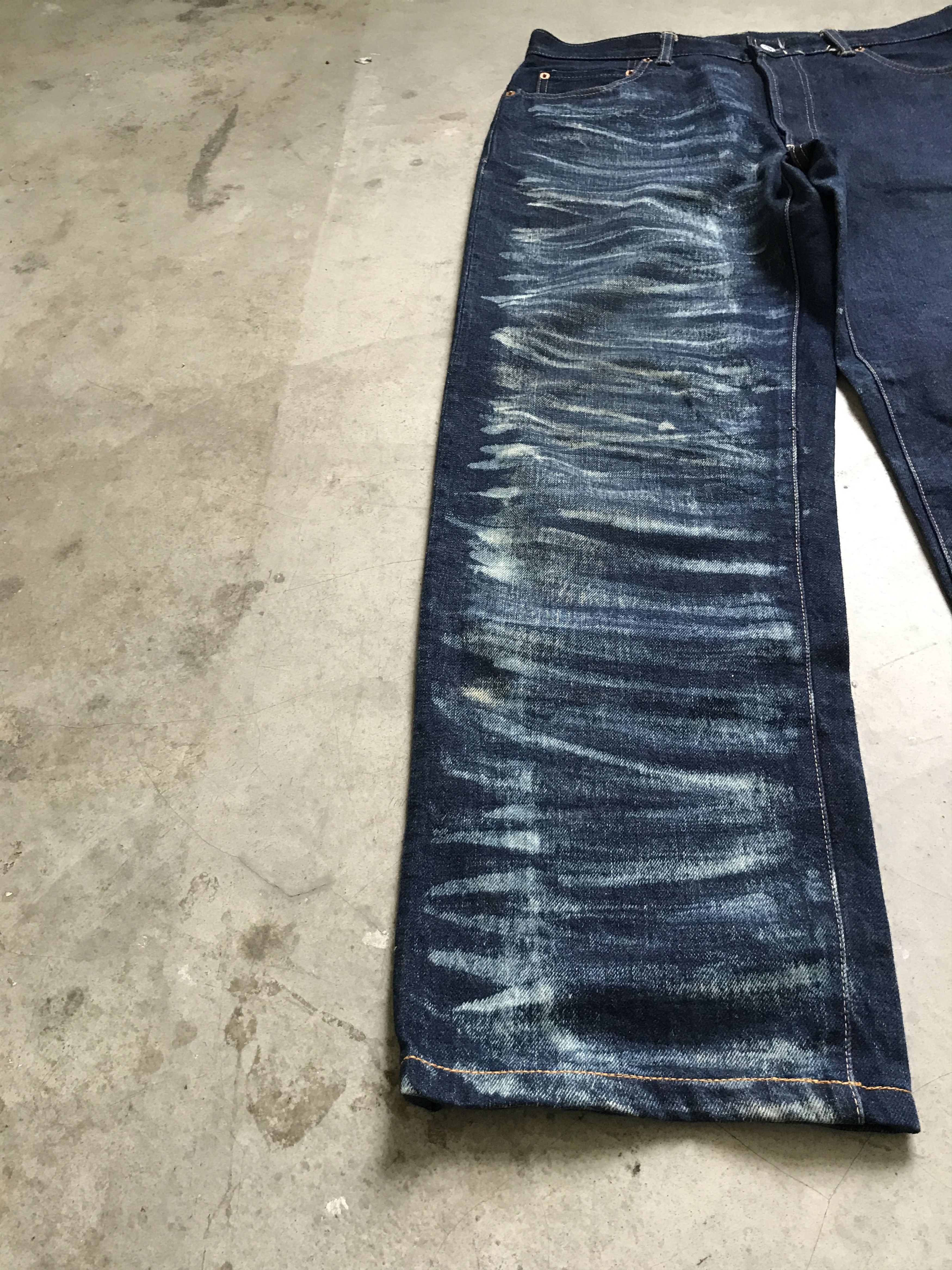 Blue Blue Japan × HOLLYWOOD RANCH MARKET × Okura D79 HRMARKET Split Fades Slevedge Jeans Size US 33 - 5 Thumbnail