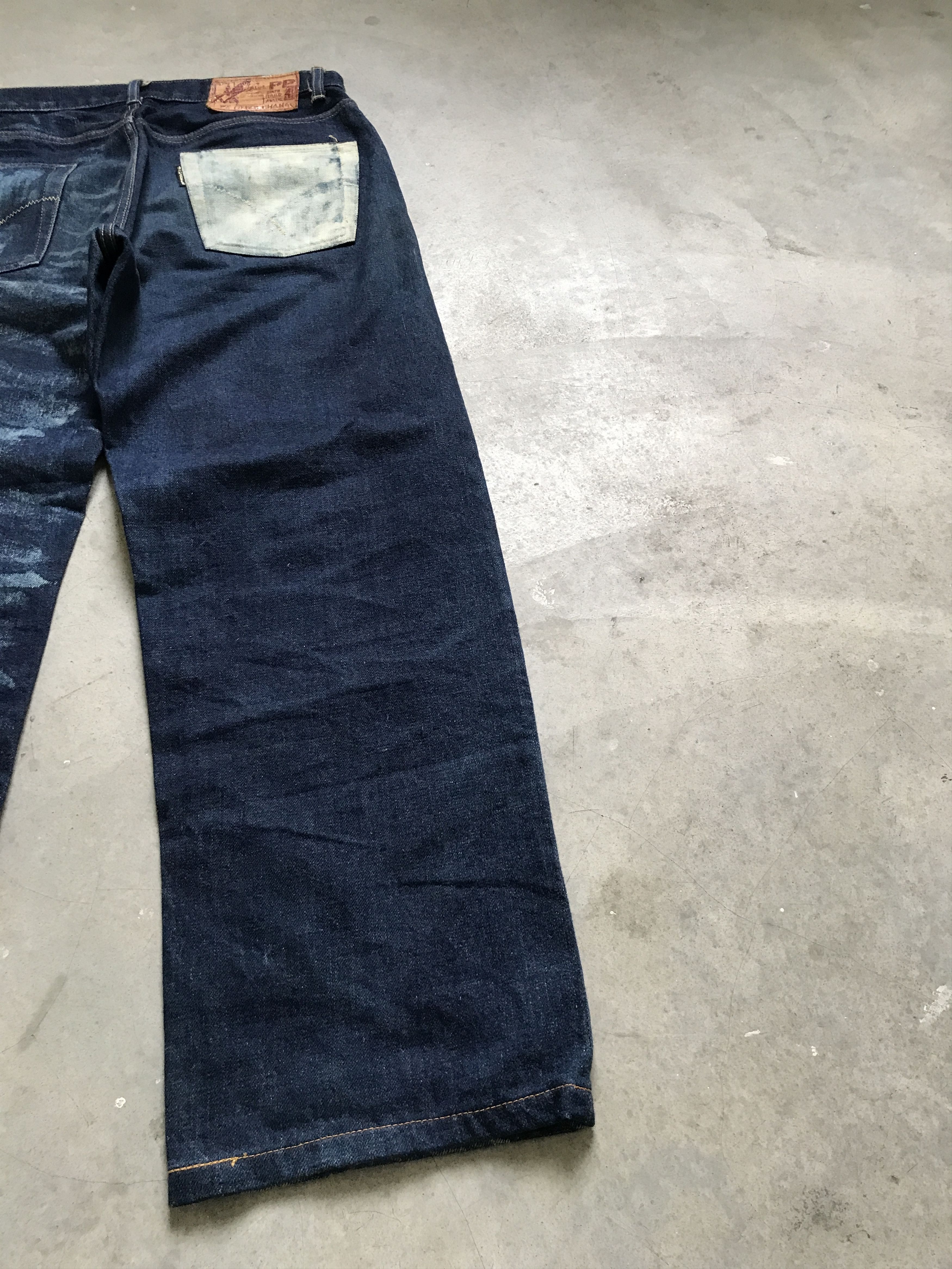 Blue Blue Japan × HOLLYWOOD RANCH MARKET × Okura D79 HRMARKET Split Fades Slevedge Jeans Size US 33 - 14 Thumbnail