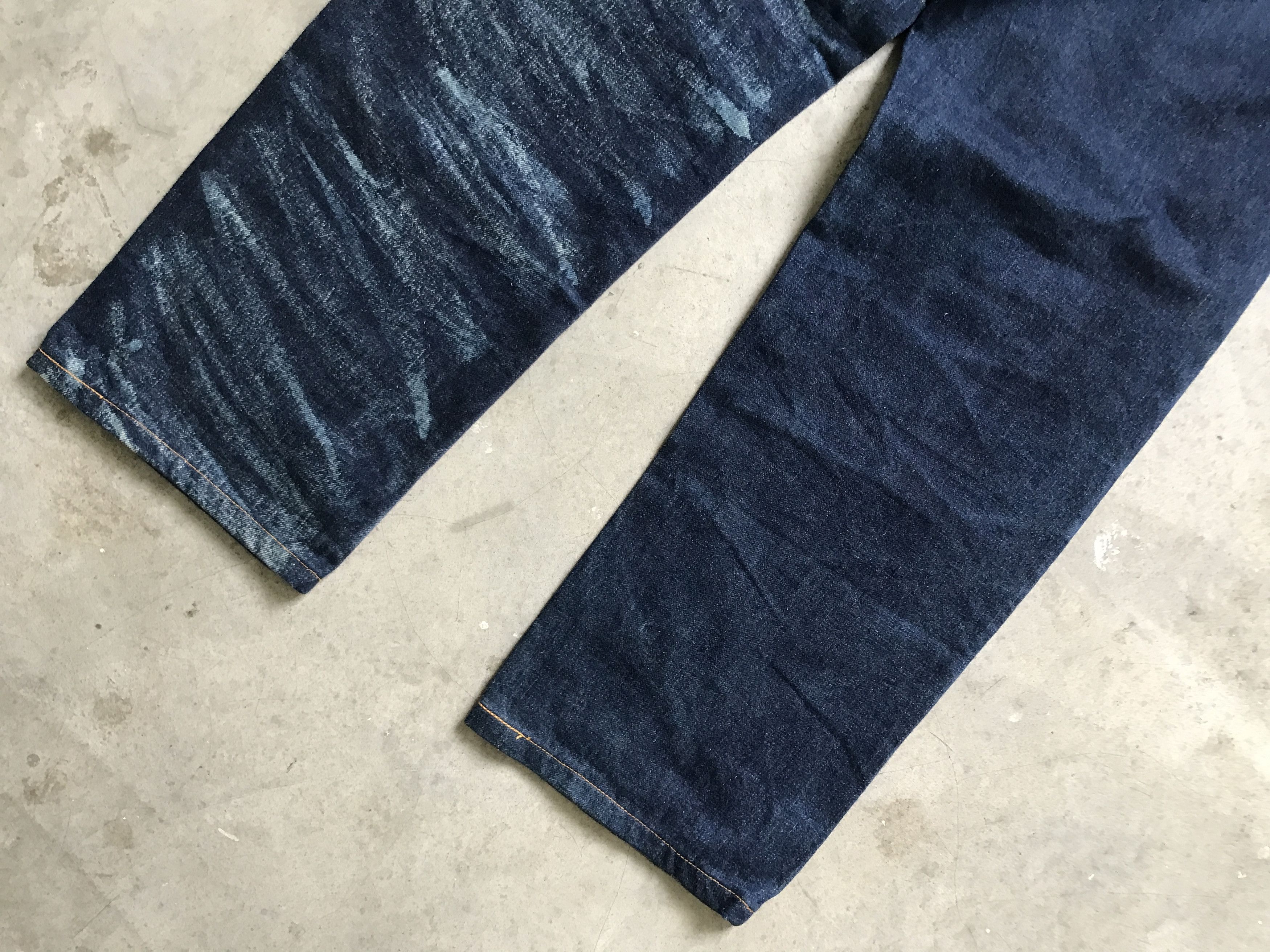 Blue Blue Japan × HOLLYWOOD RANCH MARKET × Okura D79 HRMARKET Split Fades Slevedge Jeans Size US 33 - 12 Thumbnail