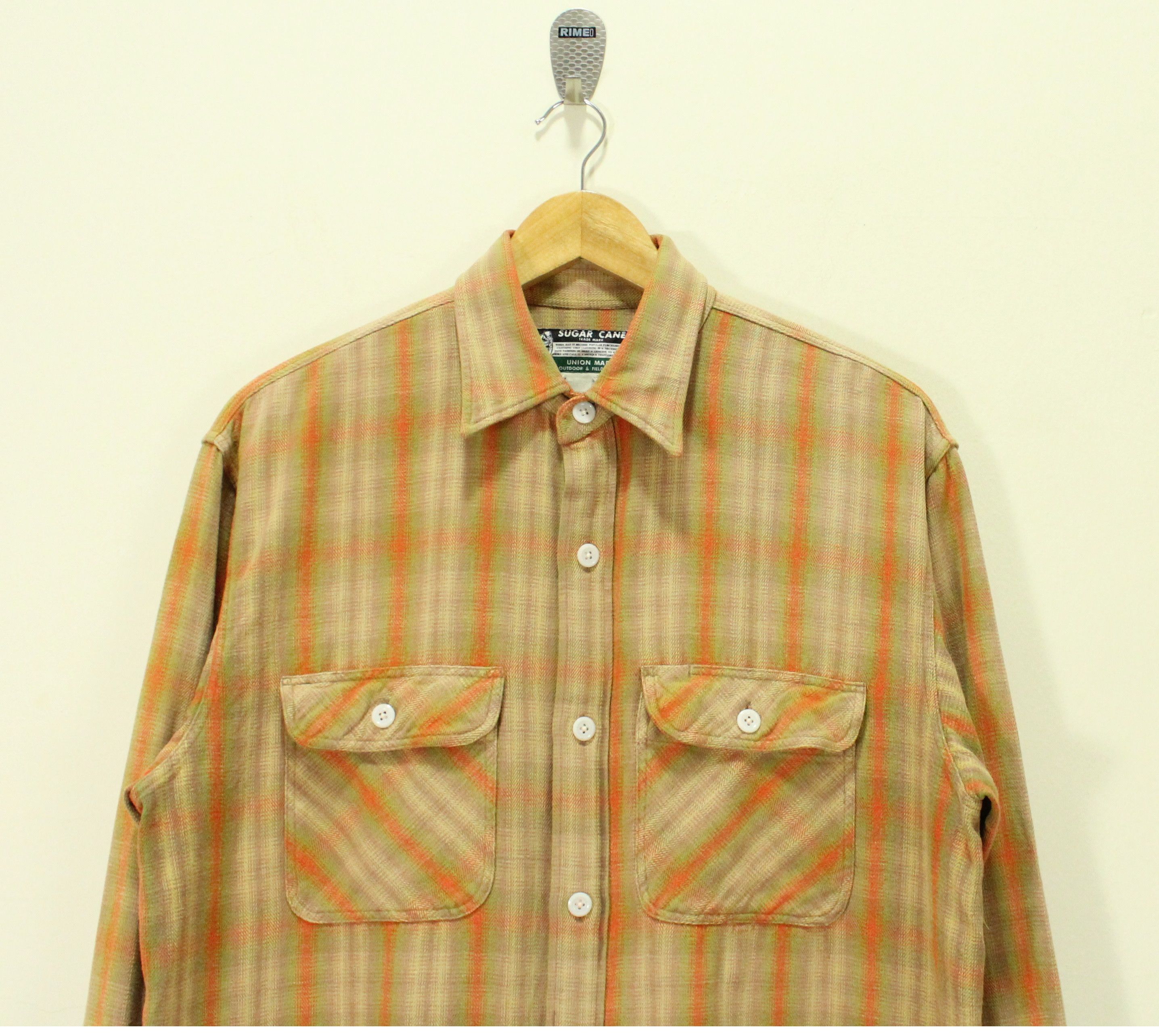 Sugar Cane × Toyo Enterprises × Vintage SUGAR CANE Flannel Shirt Plaid Union Made Size US L / EU 52-54 / 3 - 2 Thumbnail