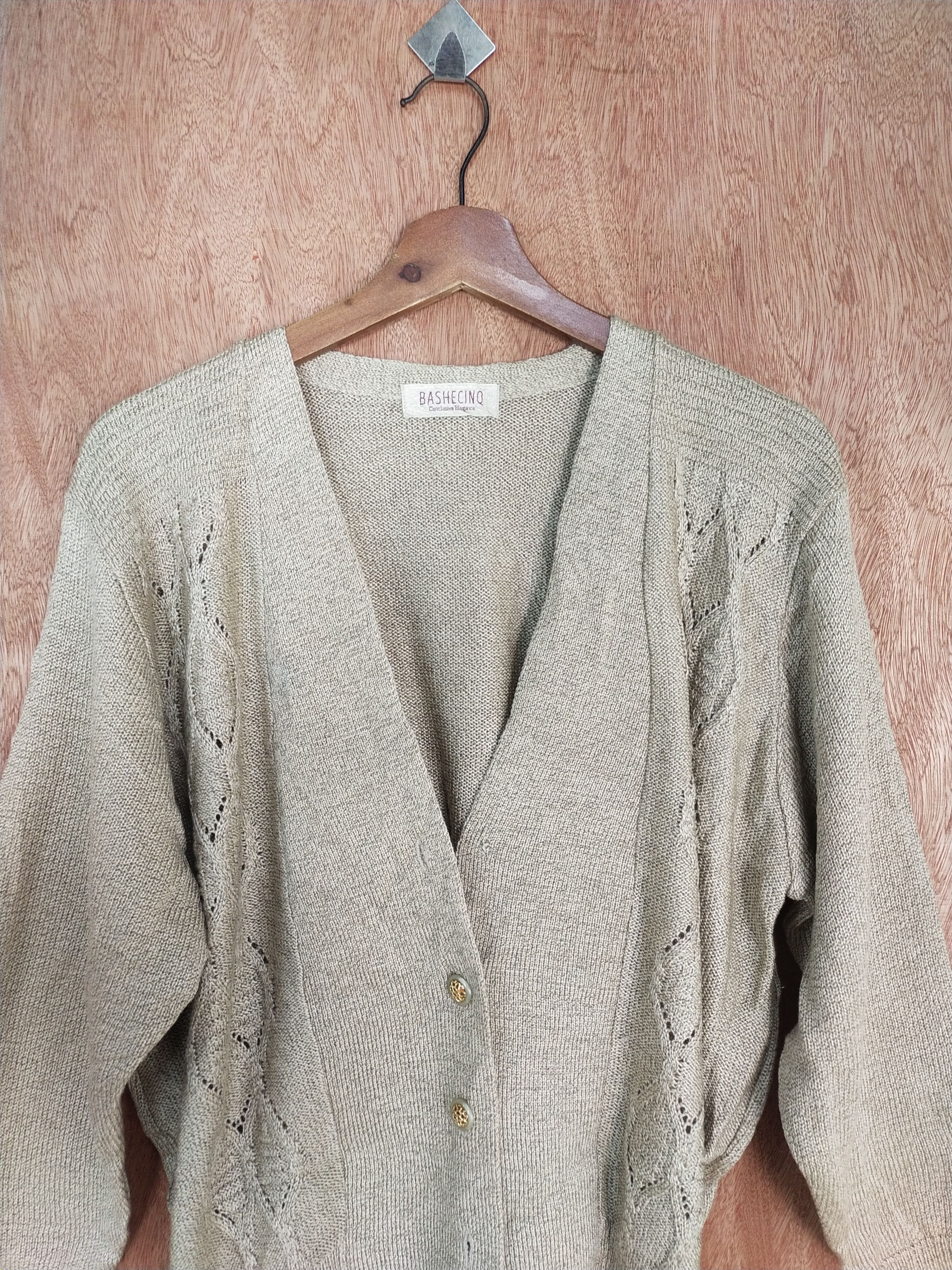Homespun Knitwear Bashecinq light brown japan knitwear cardigan #S151 Size US M / EU 48-50 / 2 - 2 Thumbnail