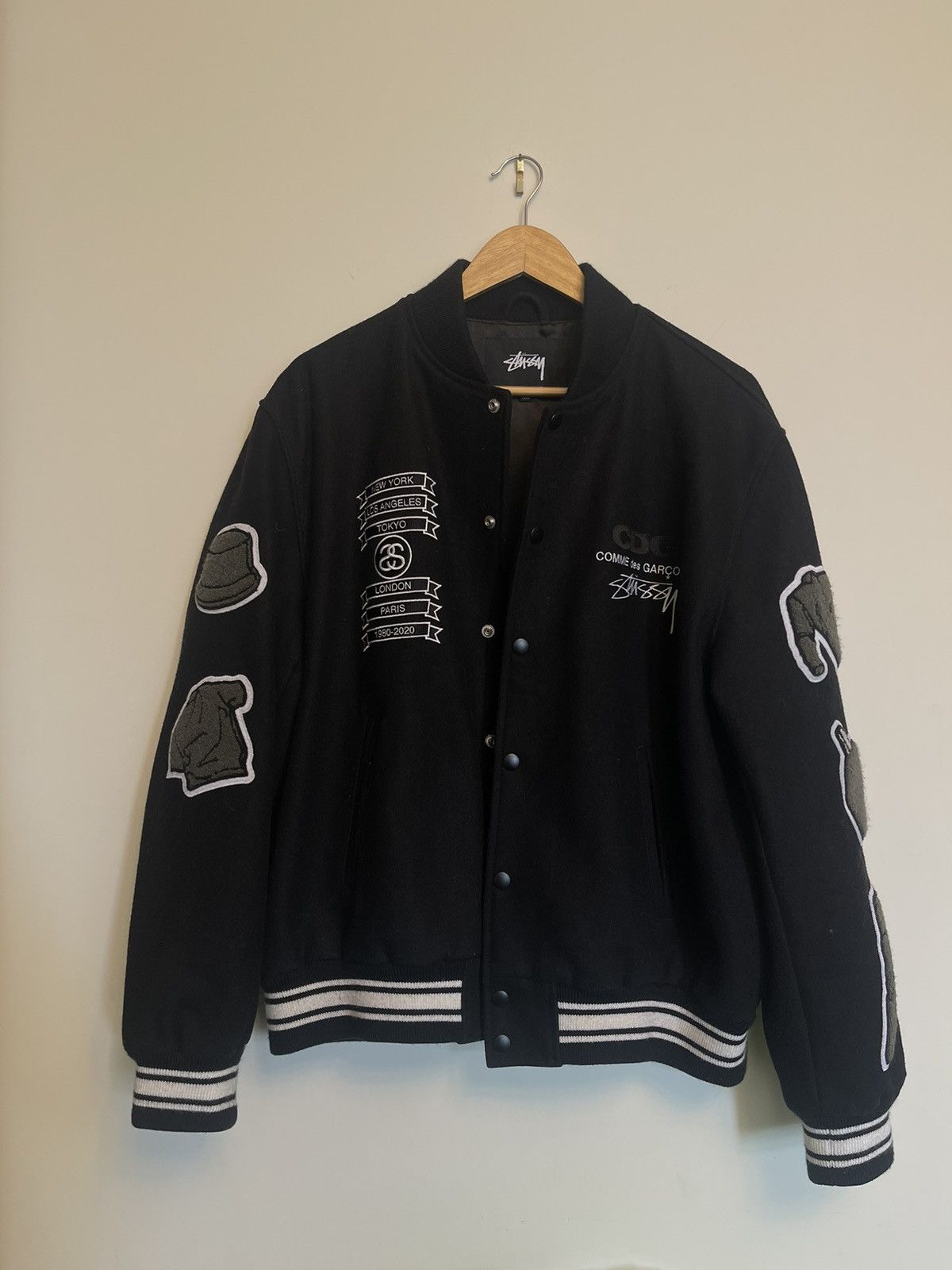 Stussy Stussy Comme Des Garçons varsity jacket | Grailed