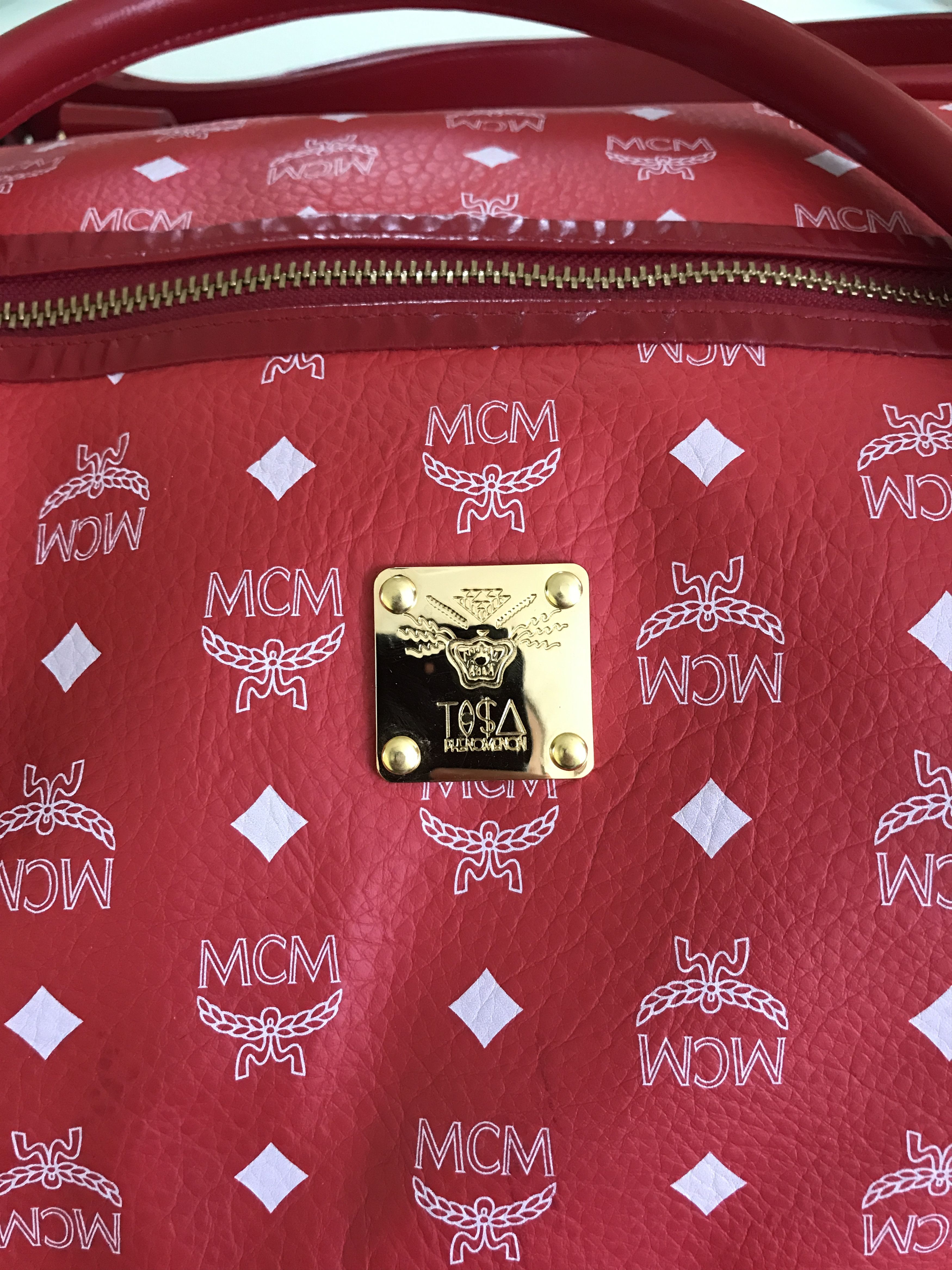 MCM × TISA MCM X TI$A CHERRY RED COACHES BAG | Grailed