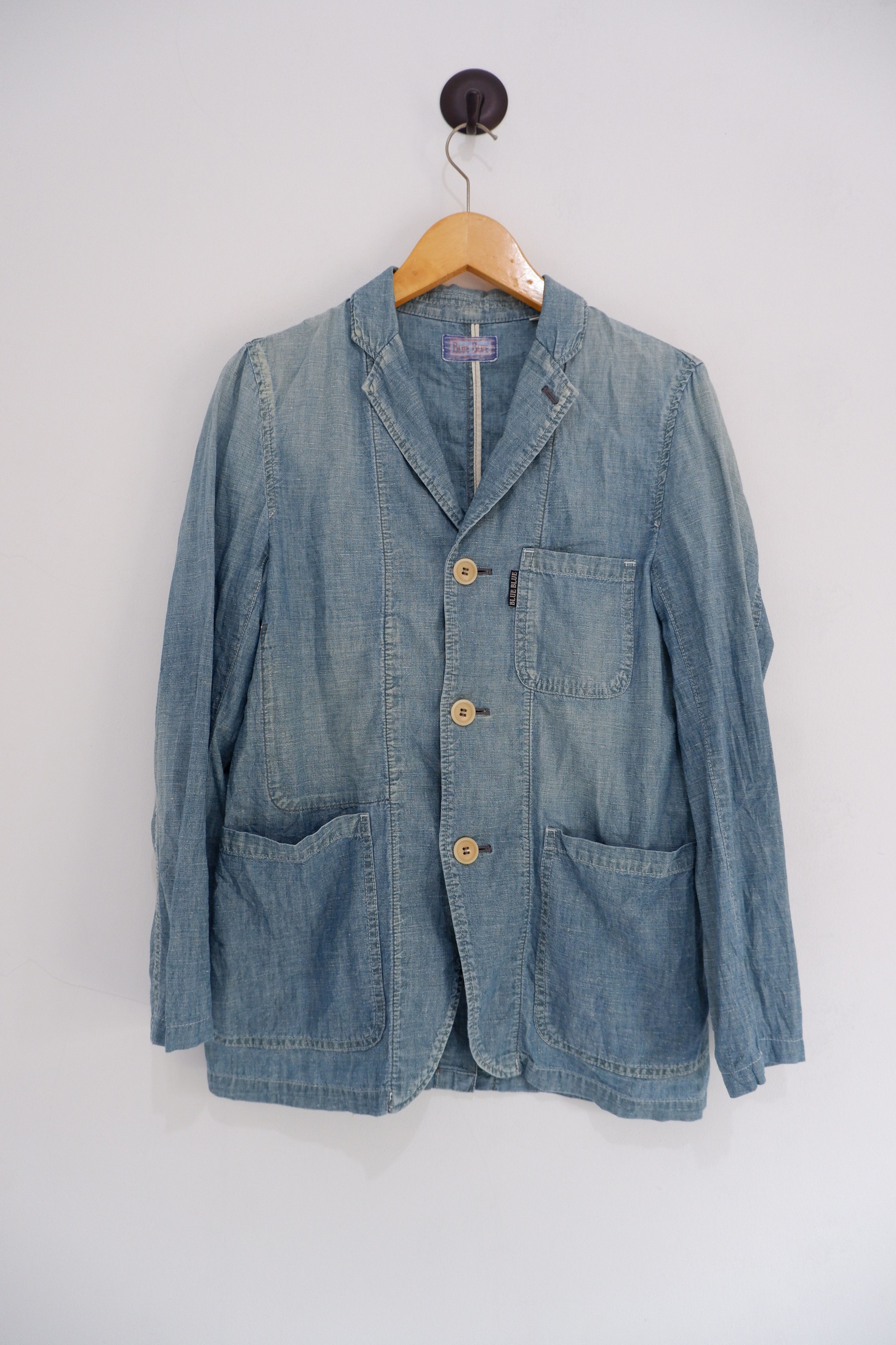 Blue Blue Japan Vintage Blue Blue Cotton Linen Blazer Shirt Size US S / EU 44-46 / 1 - 3 Thumbnail
