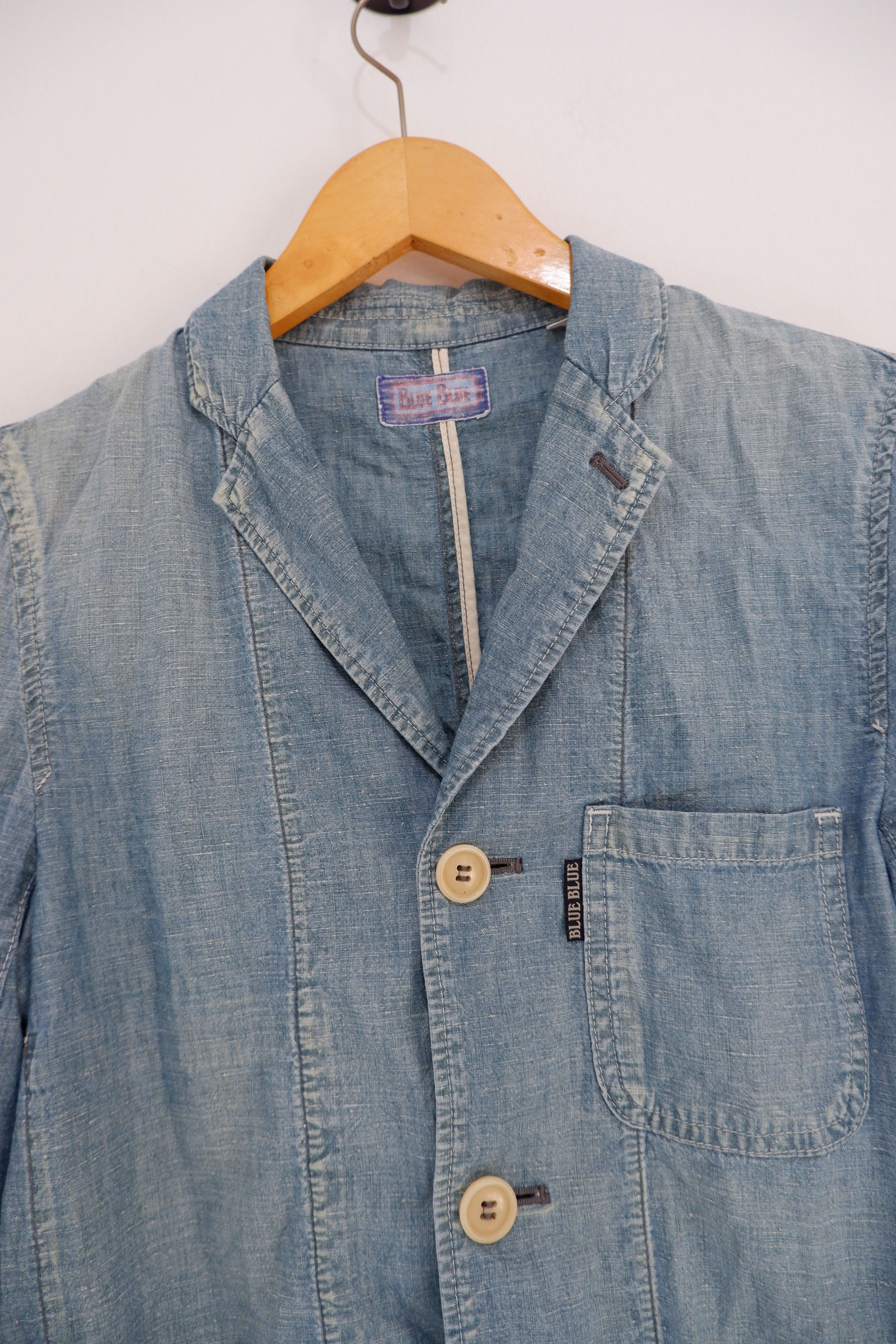 Blue Blue Japan Vintage Blue Blue Cotton Linen Blazer Shirt Size US S / EU 44-46 / 1 - 4 Thumbnail