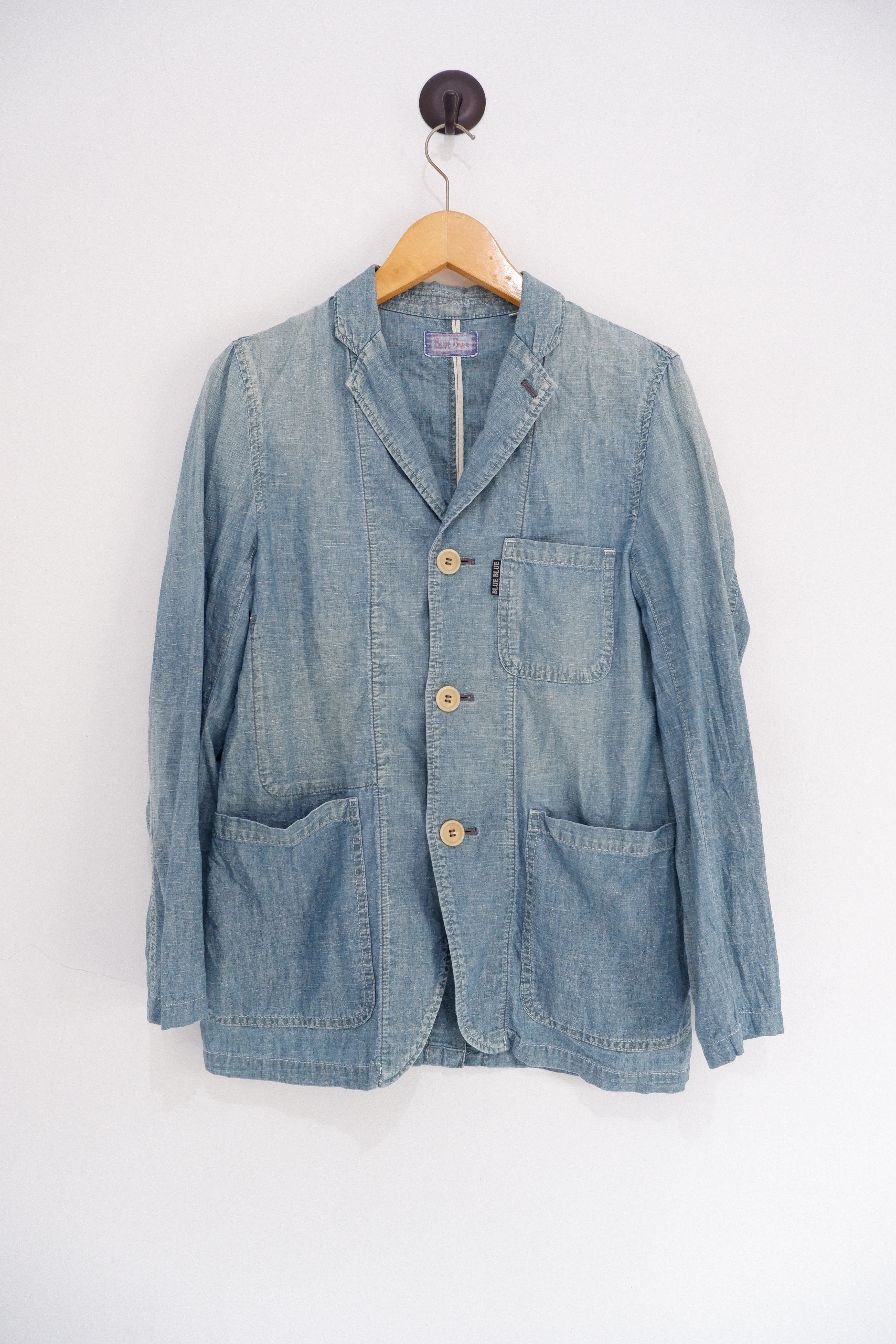 Blue Blue Japan Vintage Blue Blue Cotton Linen Blazer Shirt Size US S / EU 44-46 / 1 - 1 Thumbnail