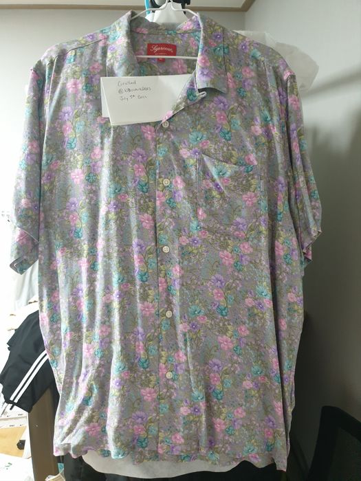 Supreme Supreme Mini Floral Rayon S/S shirt Dusty Purple | Grailed