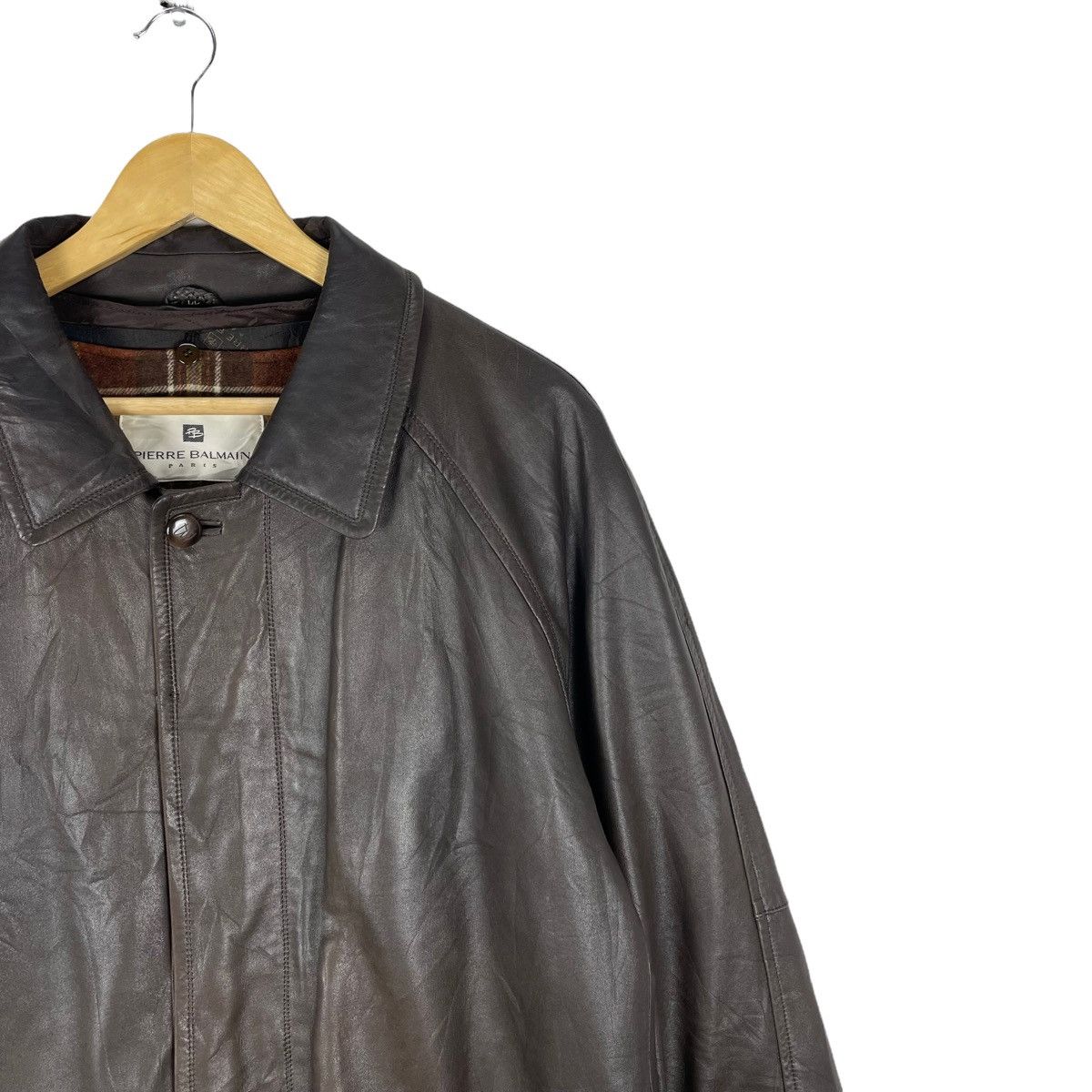 Pierre Balmain 🔥PIERRE BALMAIN SYNTHETIC LEATHER BUTTON JACKET Size US L / EU 52-54 / 3 - 4 Thumbnail