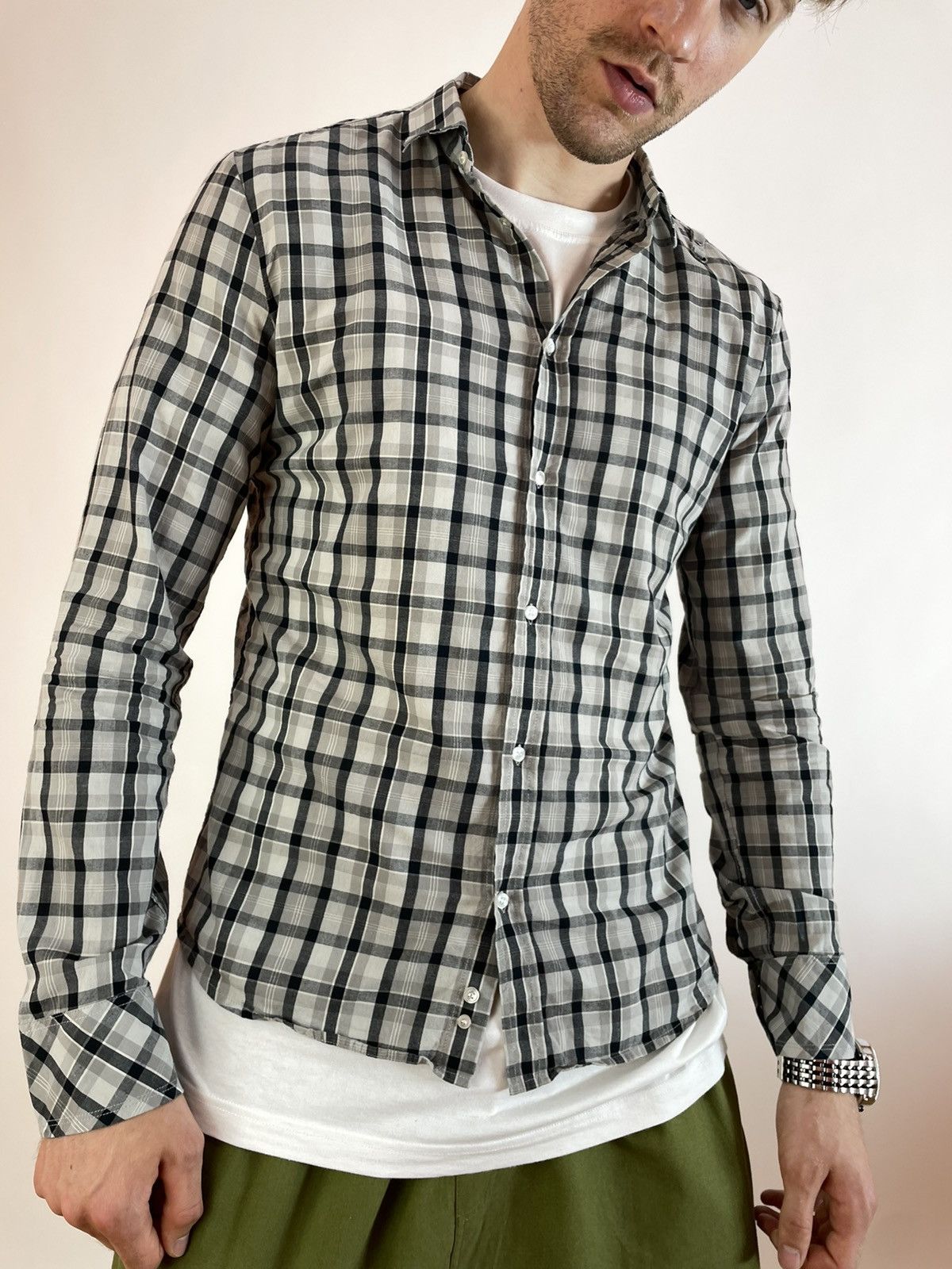 Diesel Mens plaid shirt Diesel slim fit long sleeve size XL Size US XL / EU 56 / 4 - 4 Thumbnail