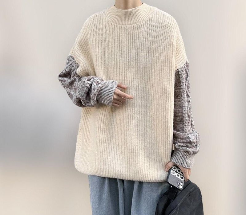 Japanese Brand New Two Tone Hype Sleeve Knitwear Jumper Sweatshirt