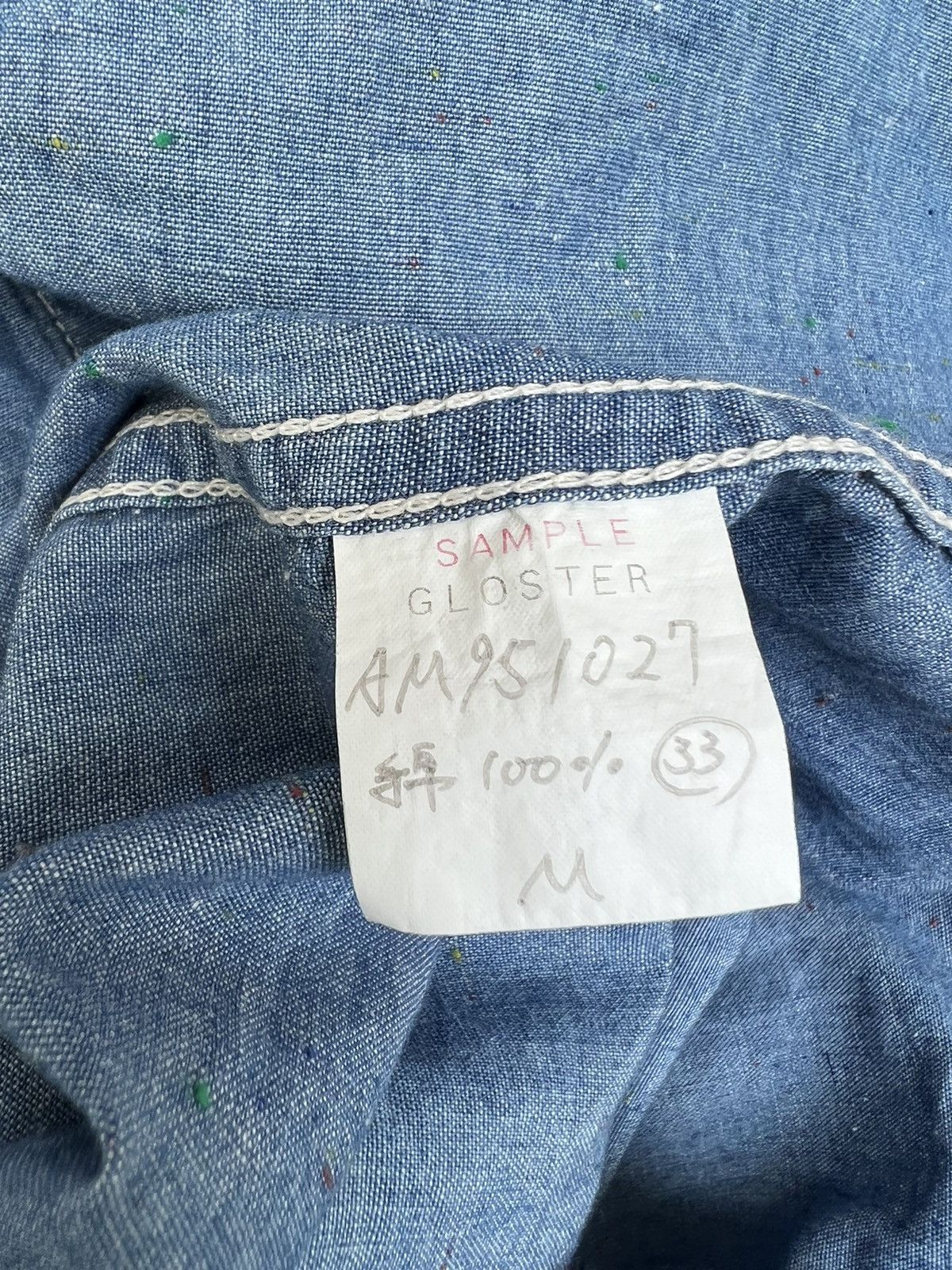 Vintage Gloster ‘ SAMPLE ‘ Japan Multi Pocket Chambray Work Shirt Size US M / EU 48-50 / 2 - 11 Thumbnail