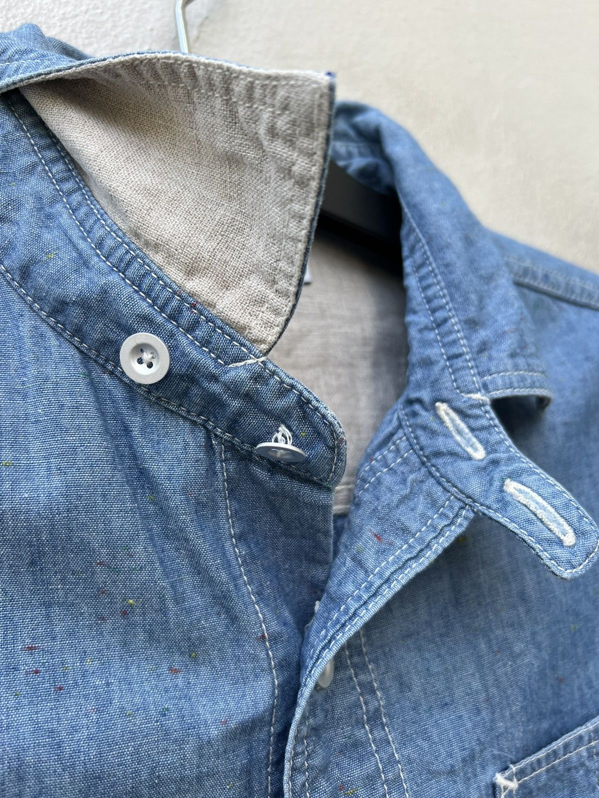Vintage Gloster ‘ SAMPLE ‘ Japan Multi Pocket Chambray Work Shirt Size US M / EU 48-50 / 2 - 8 Thumbnail