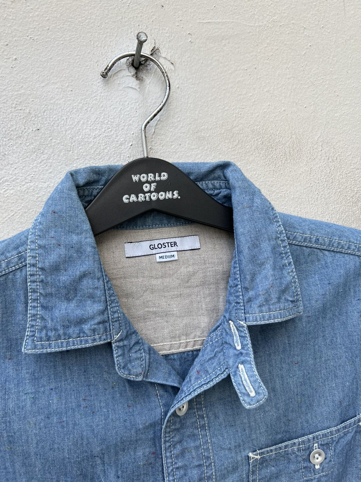 Vintage Gloster ‘ SAMPLE ‘ Japan Multi Pocket Chambray Work Shirt Size US M / EU 48-50 / 2 - 4 Thumbnail
