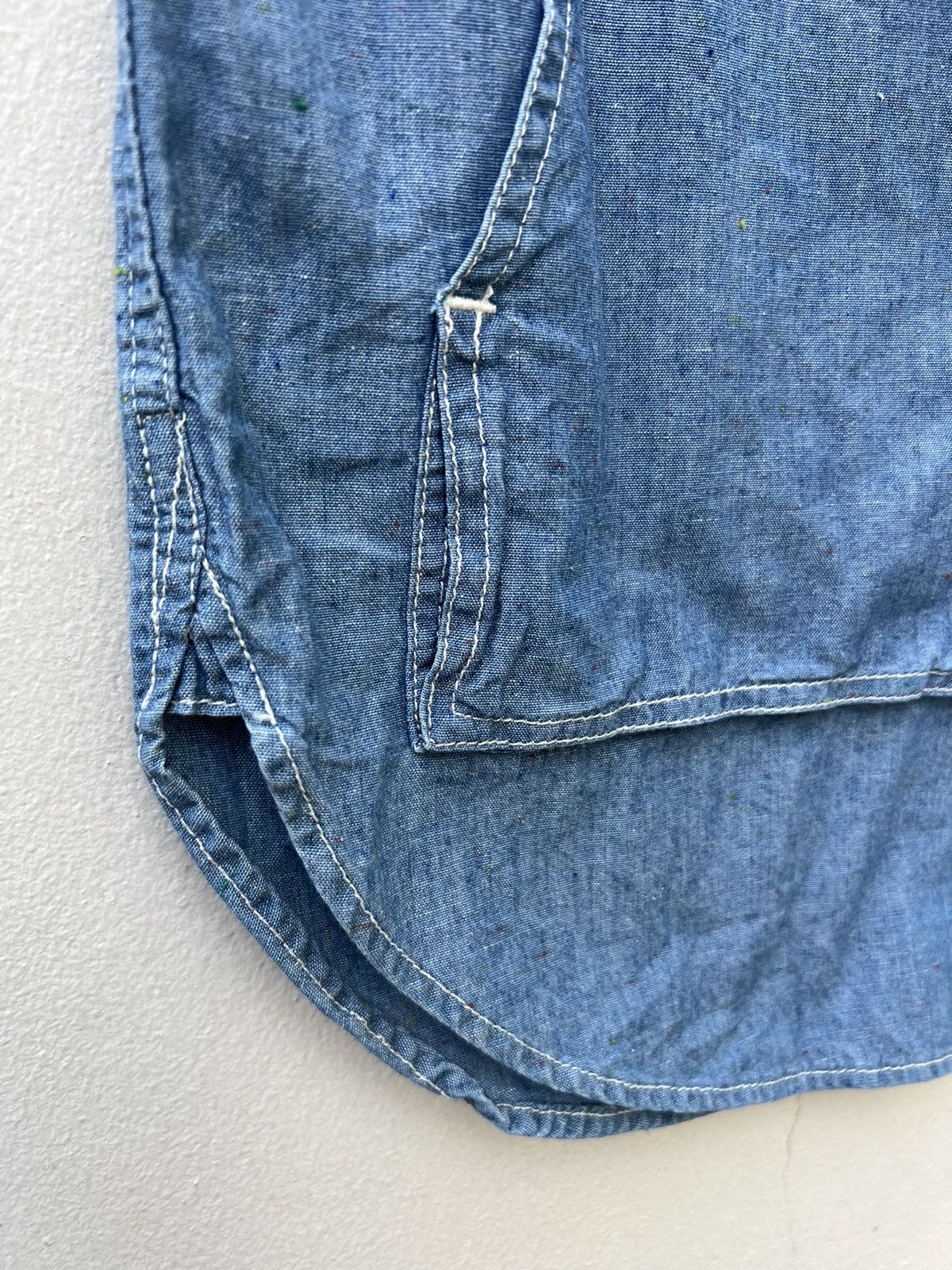Vintage Gloster ‘ SAMPLE ‘ Japan Multi Pocket Chambray Work Shirt Size US M / EU 48-50 / 2 - 6 Thumbnail