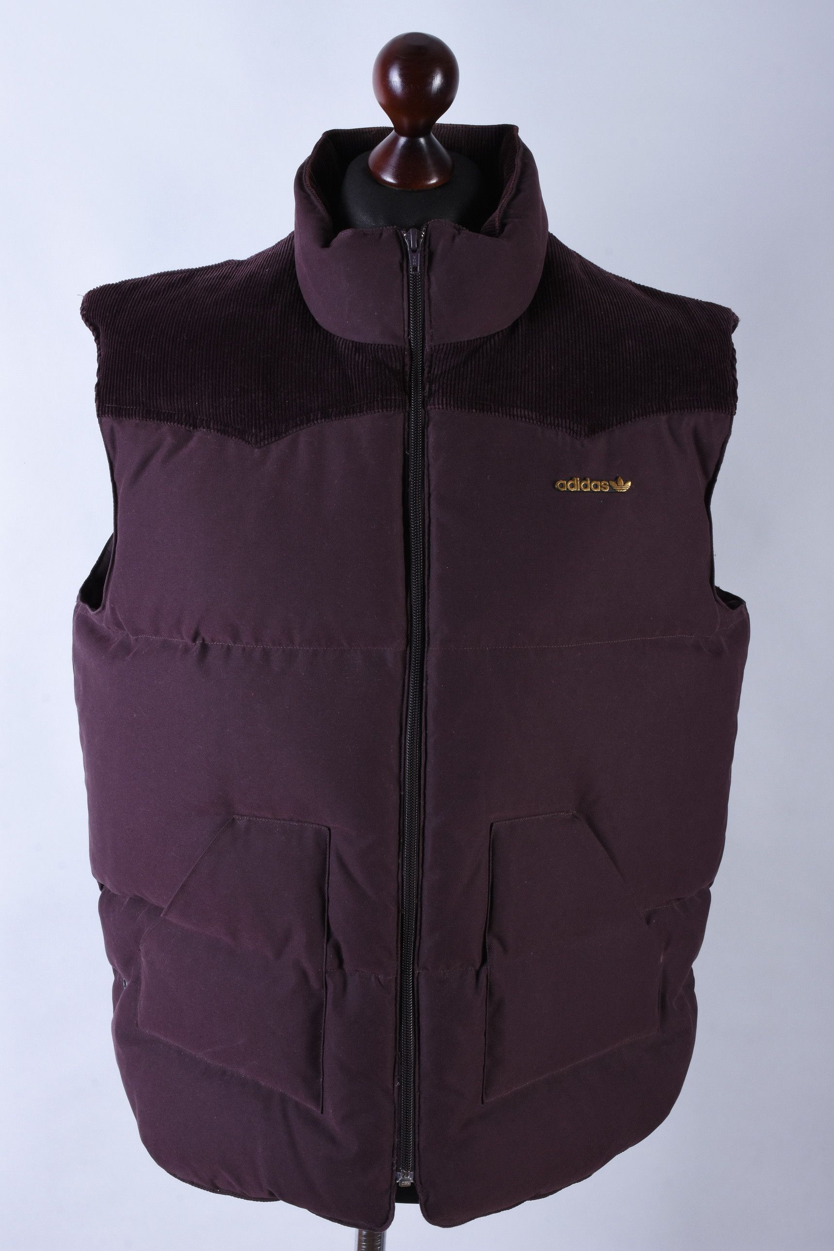 Adidas Vintage Classic Padded Gilet Waistcoat Jacket