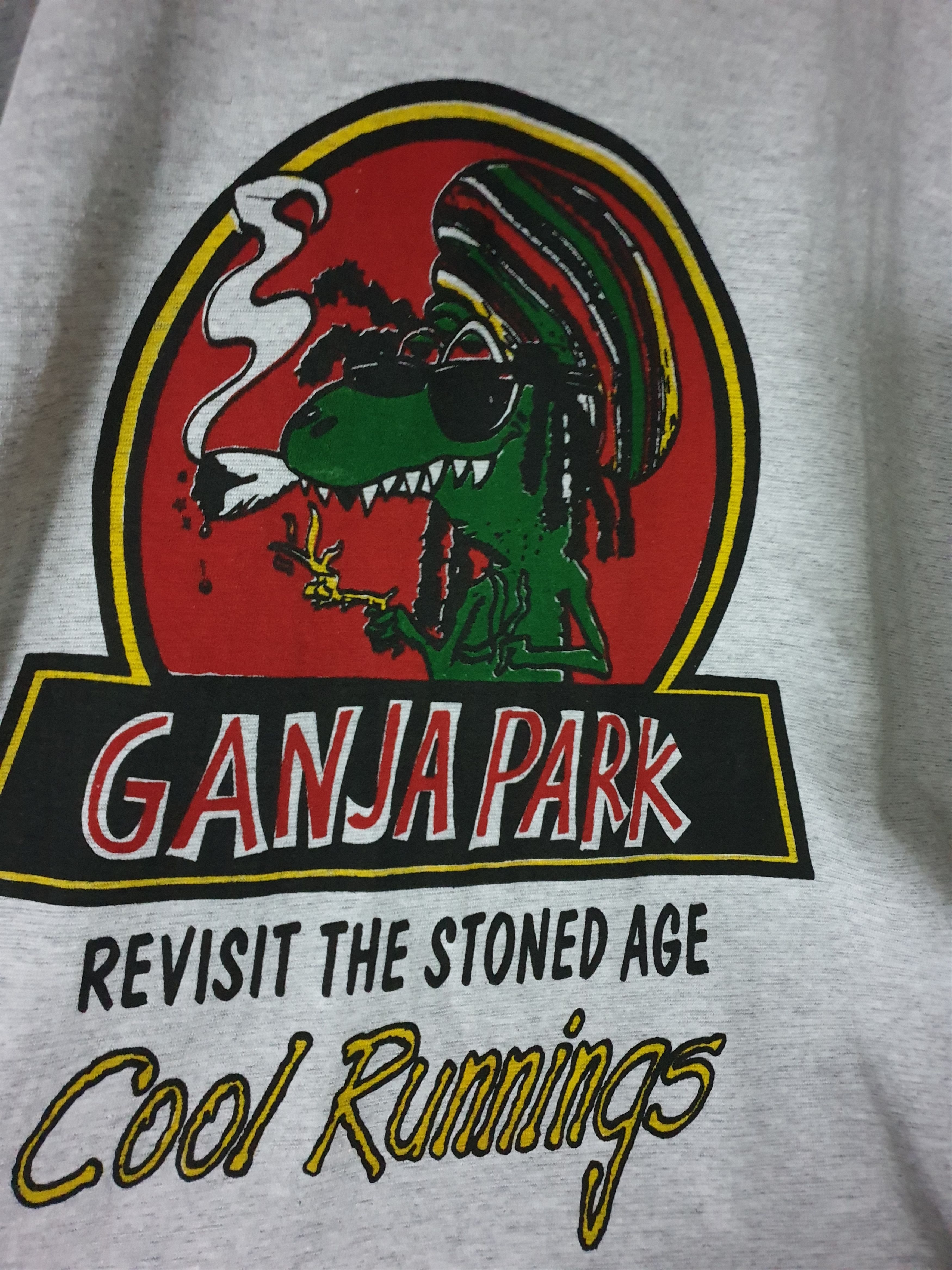 Vintage Vintage Jurassic Park parody Weed tee 'Ganja Park' Size US L / EU 52-54 / 3 - 2 Thumbnail