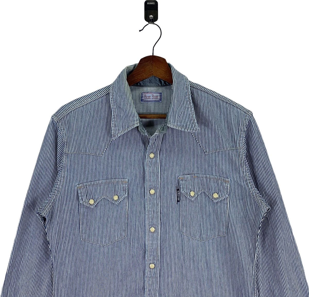 Blue Blue Japan × Japanese Brand VINTAGE BLUE BLUE JAPAN INDIGO WESTERN BUTTON OXFORD SHIRT Size US M / EU 48-50 / 2 - 4 Thumbnail