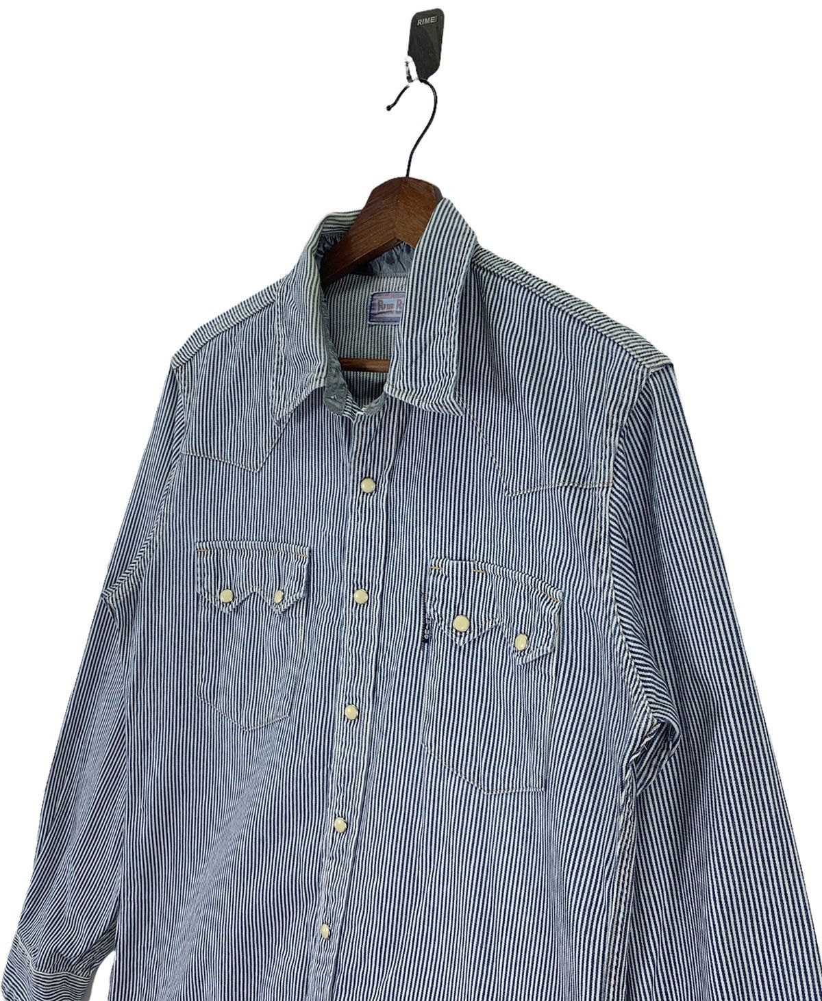 Blue Blue Japan × Japanese Brand VINTAGE BLUE BLUE JAPAN INDIGO WESTERN BUTTON OXFORD SHIRT Size US M / EU 48-50 / 2 - 3 Thumbnail