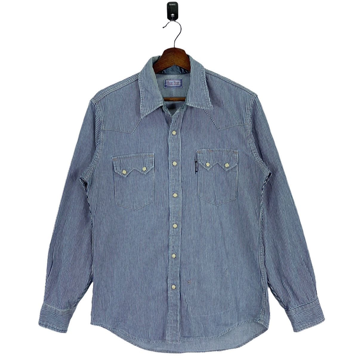 Blue Blue Japan × Japanese Brand VINTAGE BLUE BLUE JAPAN INDIGO WESTERN BUTTON OXFORD SHIRT Size US M / EU 48-50 / 2 - 1 Thumbnail