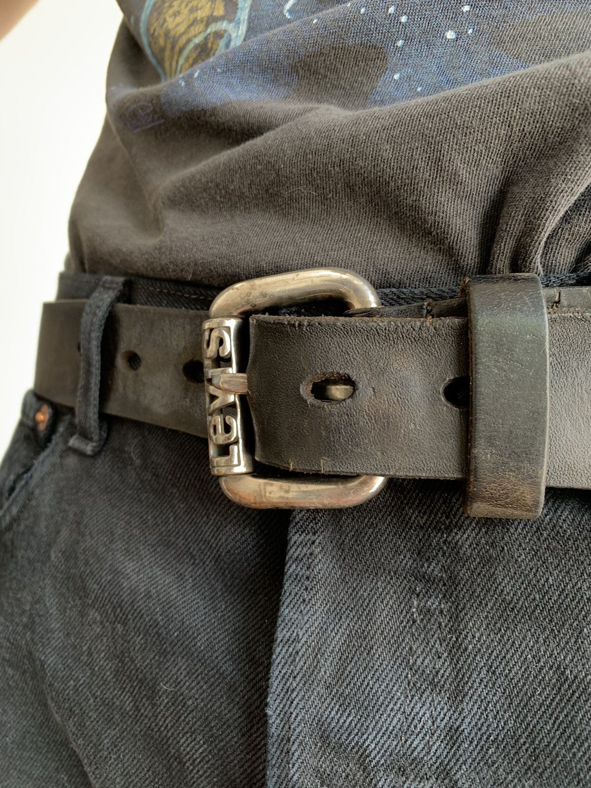 Levi's Vintage Levis Logo Buckle Leather Belt Size ONE SIZE - 7 Thumbnail