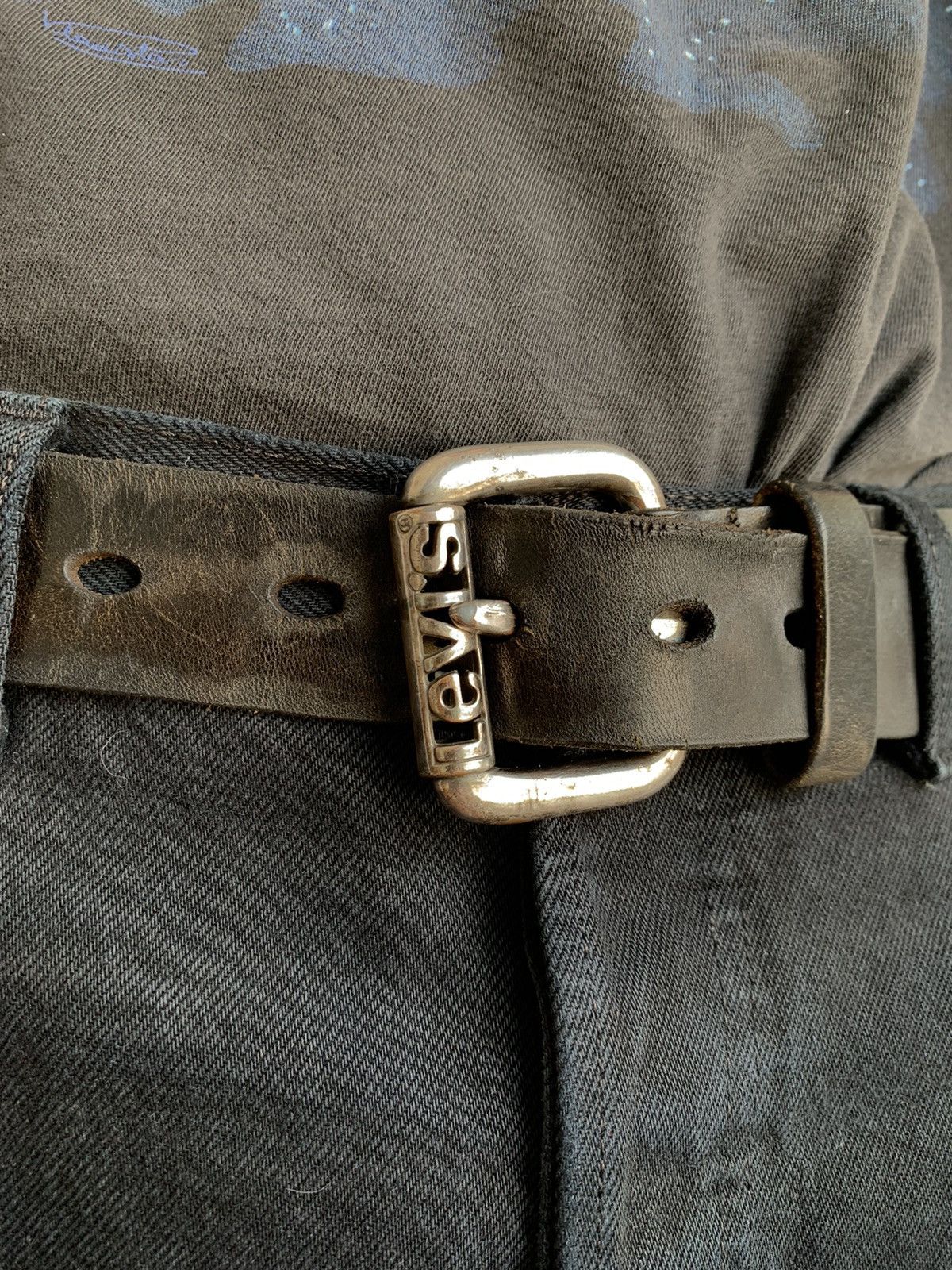 Levi's Vintage Levis Logo Buckle Leather Belt Size ONE SIZE - 6 Thumbnail