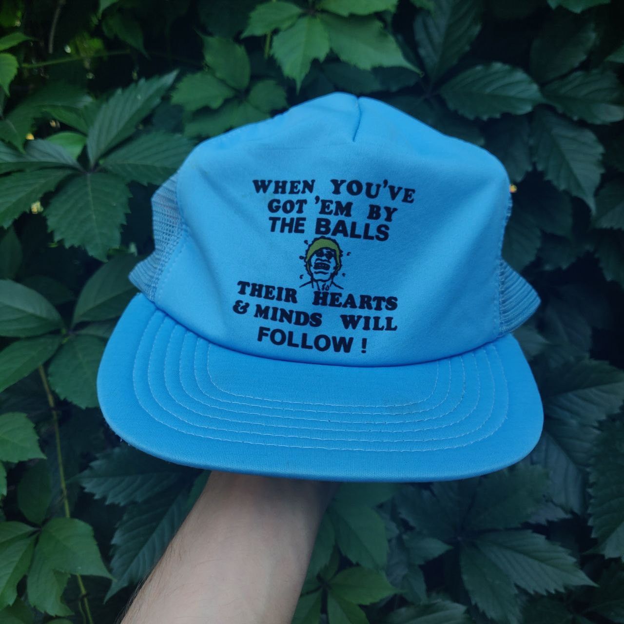 Vintage Vintage Hat 'Got 'em by the balls' Joke Trucker Cap 80s Size ONE SIZE - 1 Thumbnail