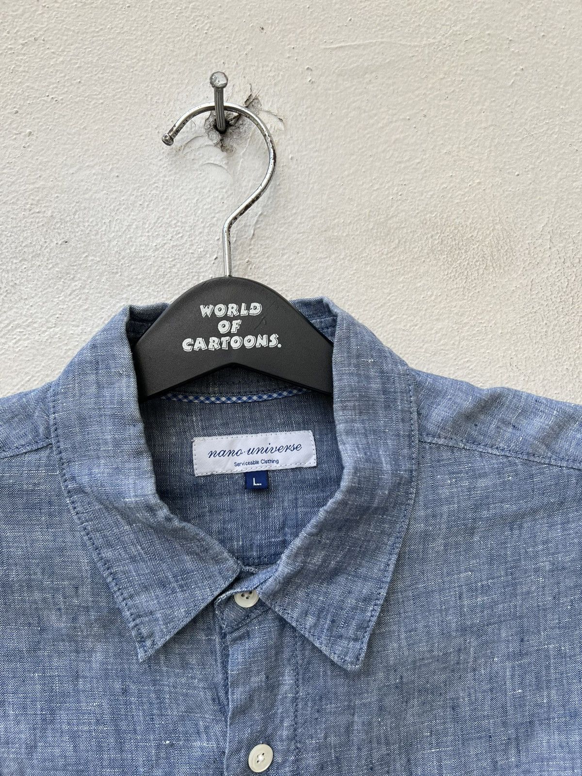 Vintage Nano Universe Japan 100% Linen Chambray Shirt Size US M / EU 48-50 / 2 - 7 Thumbnail