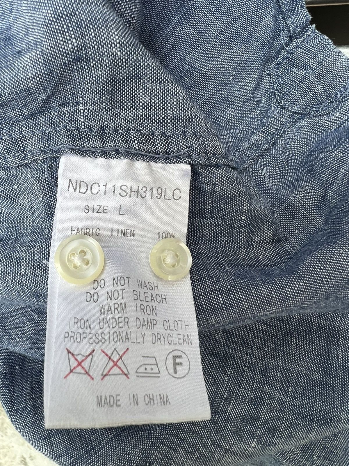 Vintage Nano Universe Japan 100% Linen Chambray Shirt Size US M / EU 48-50 / 2 - 16 Thumbnail