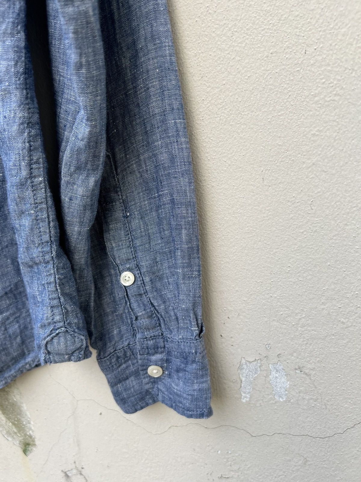 Vintage Nano Universe Japan 100% Linen Chambray Shirt Size US M / EU 48-50 / 2 - 14 Thumbnail