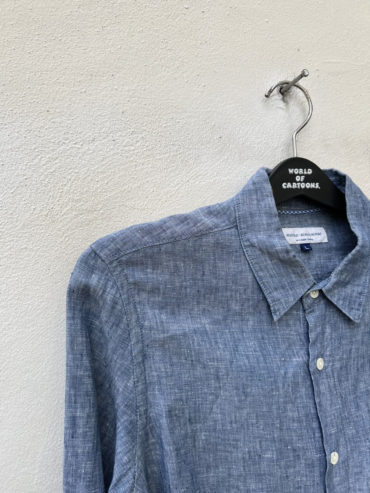 Vintage Nano Universe Japan 100% Linen Chambray Shirt Size US M / EU 48-50 / 2 - 10 Thumbnail