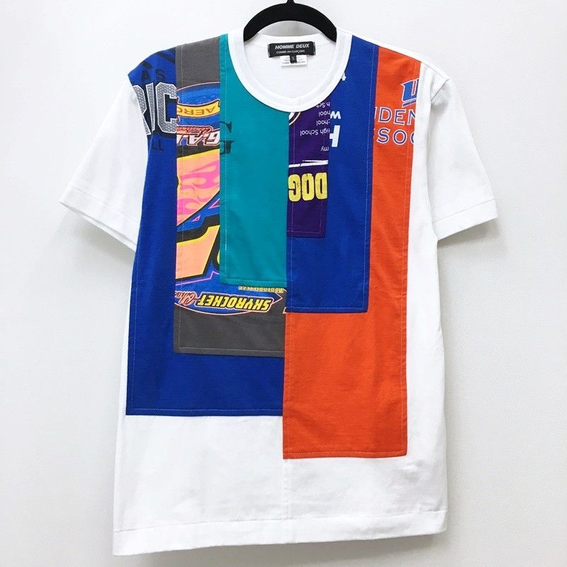 T-Shirts Multicolor Patchwork Cotton Short Sleeve